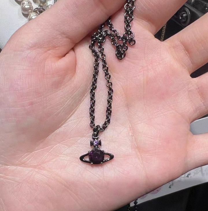 Vivienne Westwood Vivienne Westwood Purple Saturn Necklace. Size ONE SIZE - 1 Thumbnail