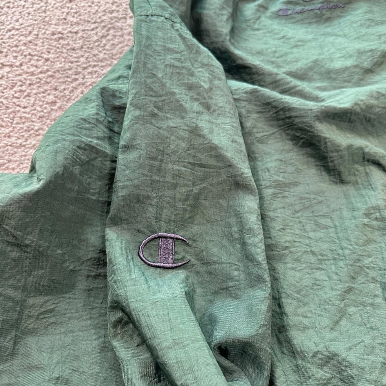 Champion Vintage Champion Mens Pullover Track Jacket XL Green V Neck Size US XL / EU 56 / 4 - 7 Thumbnail