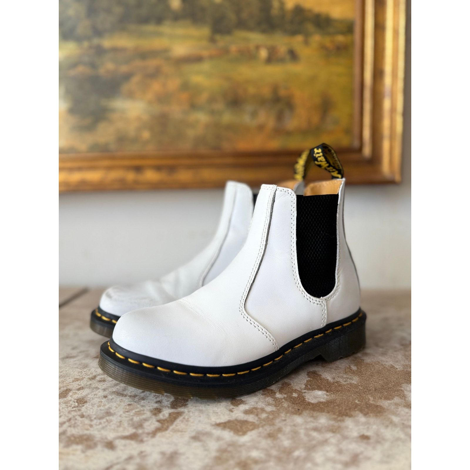 Dr. Martens Doc Martens Leather White Chelsea Boots Ladies Size 6 Size US 6 / IT 36 - 1 Thumbnail