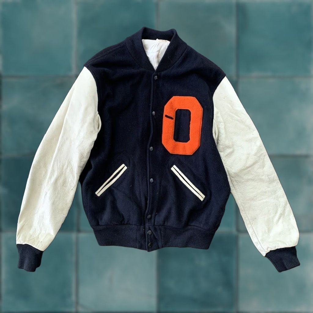 Vintage VINTAGE 50s Red Jacket Wool Letterman Varsity Jacket Black Men's L Size US L / EU 52-54 / 3 - 1 Thumbnail