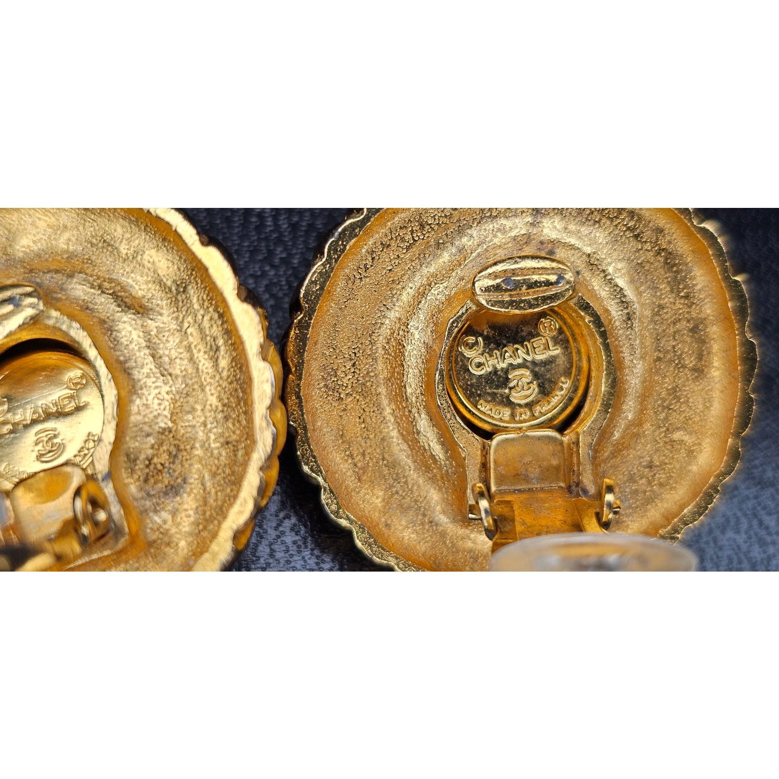 Chanel CHANEL Vintage Coco Mark Tiger Eye Earrings Size ONE SIZE - 5 Thumbnail