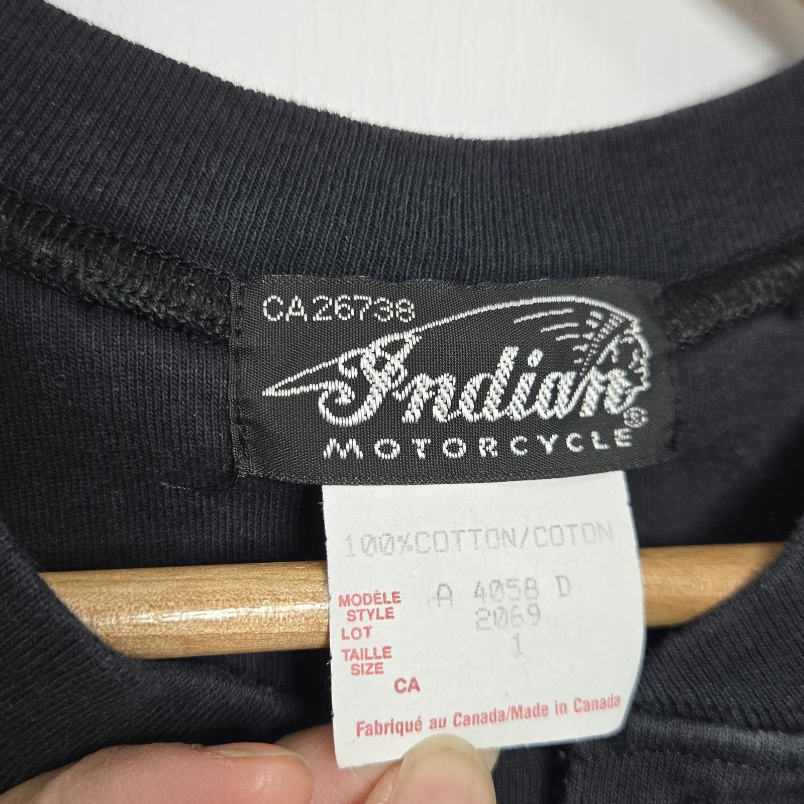 Indian Motorcycle Vintage Indian Motorcycle Shirt Men's Medium Black Henley Size US M / EU 48-50 / 2 - 3 Thumbnail