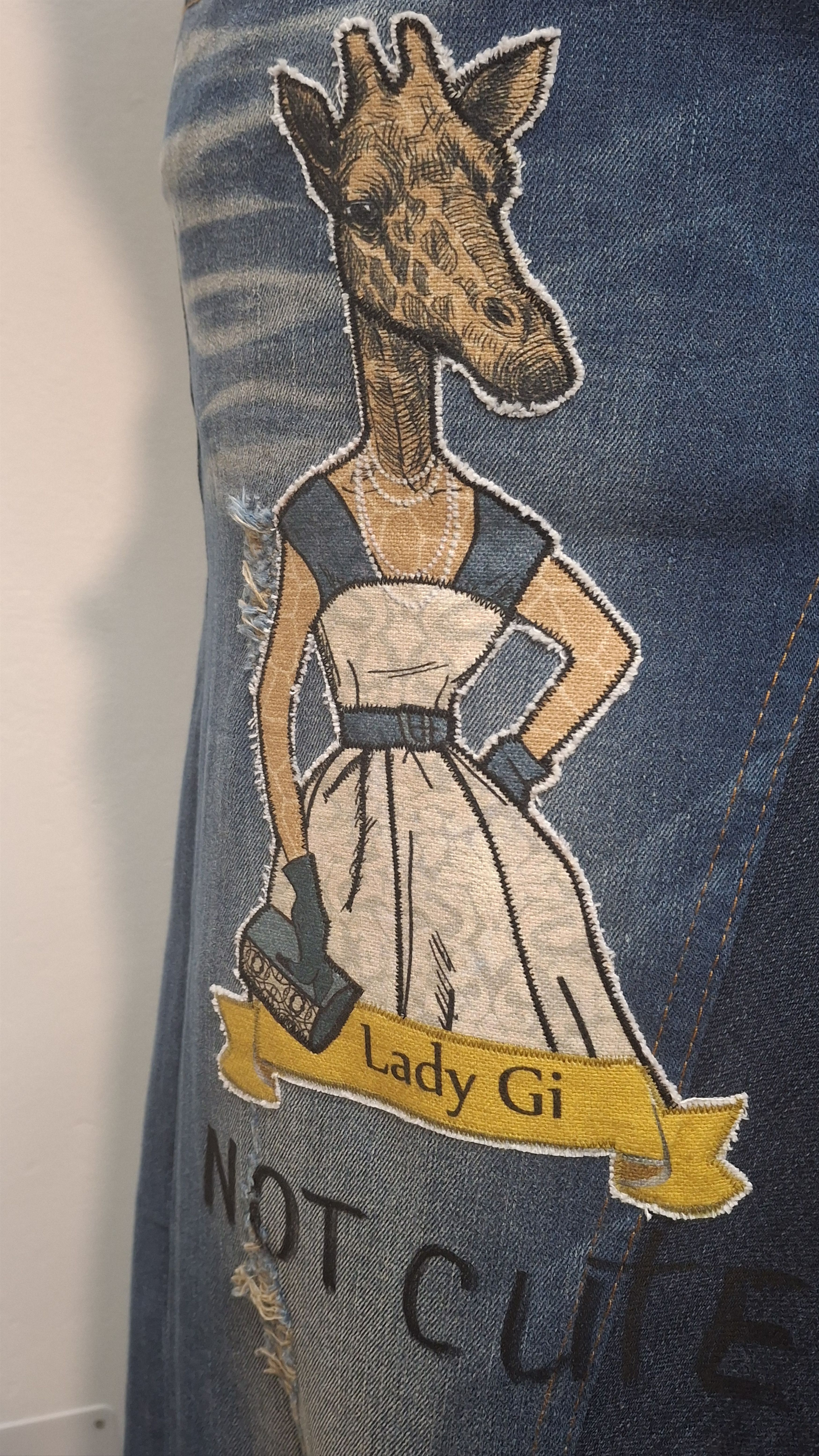 Handmade Reworked Denim Maxi Skirt M Size 32" / US 10 / IT 46 - 6 Thumbnail