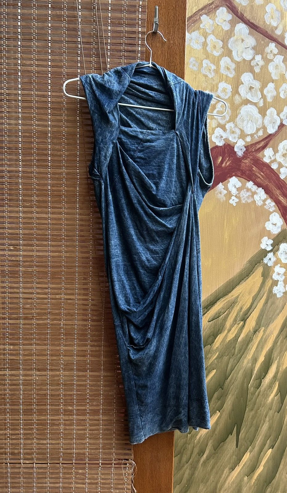Diesel Y2k Diesel Washed Indigo Asymmetrical Draped Jersey Dress Size XXS / US 00 / IT 34 - 1 Thumbnail