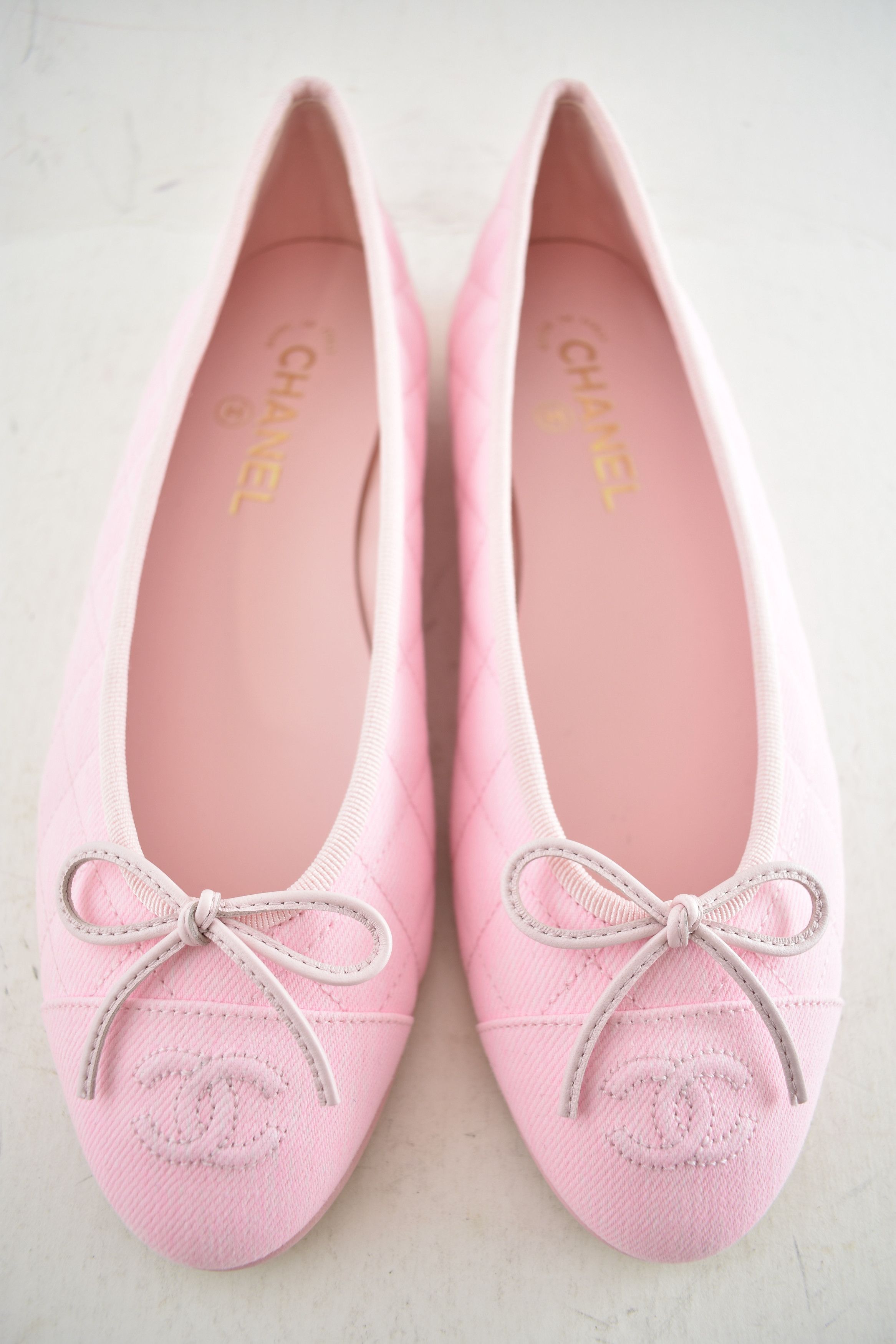 Chanel 26P Denim Quilted CC Logo Bow Tie Ballet Ballerina Flat 37 Size US 7 / IT 37 - 14 Thumbnail