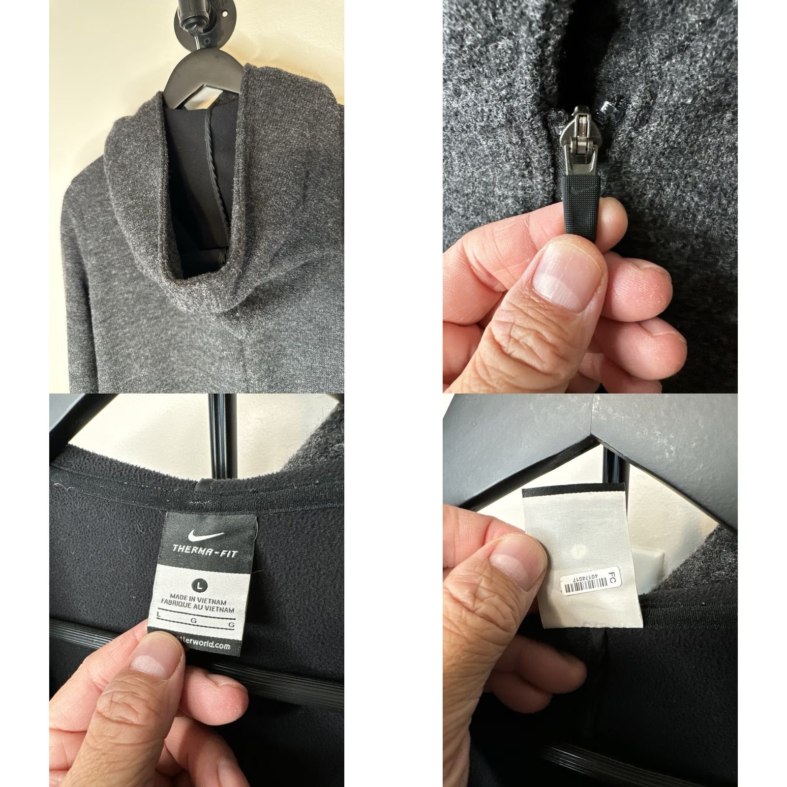Nike Nike Womens Therma Fit Hooded Long Jacket Gray Full Zip Coat L Wool Tech Size L / US 10 / IT 46 - 8 Thumbnail