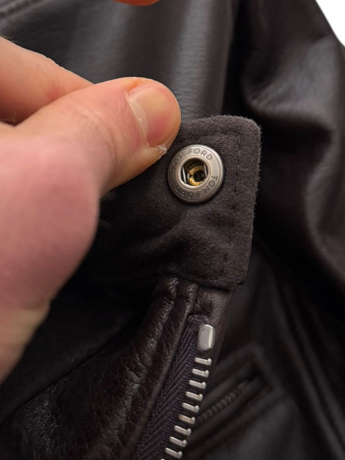 Tom Ford Slim Brown Black Cow Leather Cafe Jacket Size US L / EU 52-54 / 3 - 15 Thumbnail