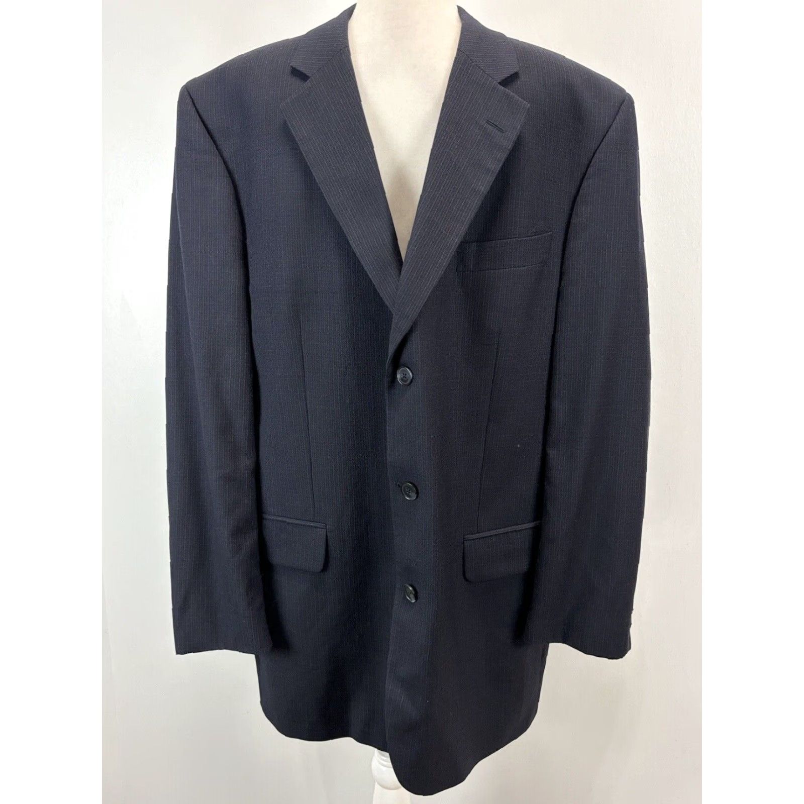 Vintage Paul Dione Plaid Suit Sz 44L Blue Plaid 2 Pc Pants Sport Jacket Made Canada Size 44L - 2 Thumbnail