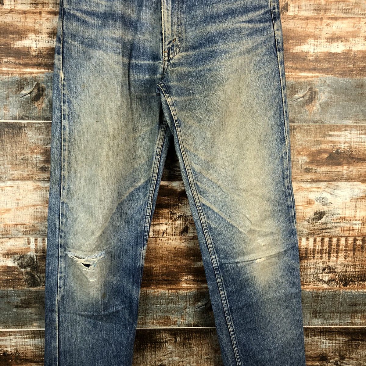 Levi's DLL Levis Blue ripped vintage Denim Pants #C240 Size US 27 - 5 Thumbnail