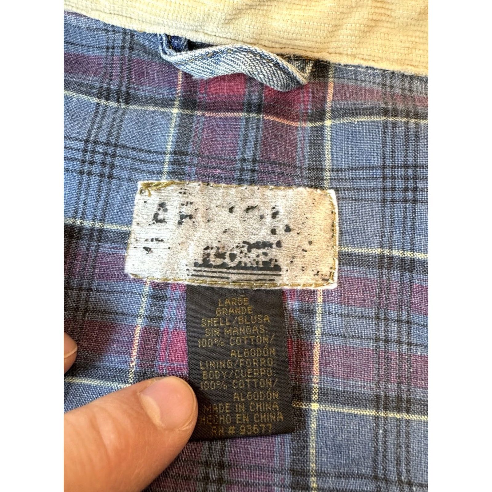 Vintage VINTAGE Arizona Jeans Co Denim Jacket Bomber Lined Corduroy Collar Mens Large Blue 90s USA Jacket Size US 33 - 4 Thumbnail