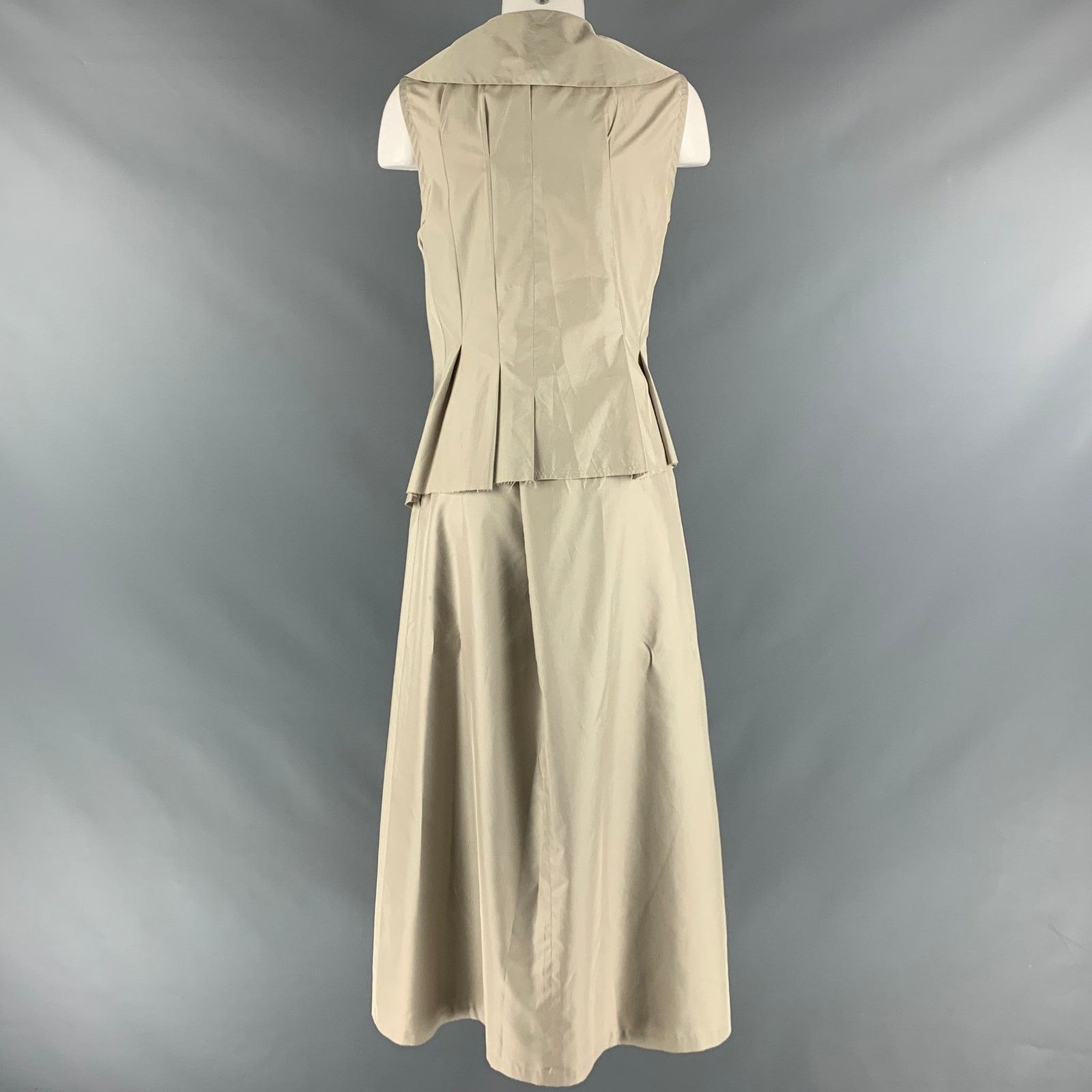 Other NOBU NAKANO M Green Sage Polyester Sleeveless Skirt Suit Size 30" / US 8 / IT 44 - 3 Thumbnail