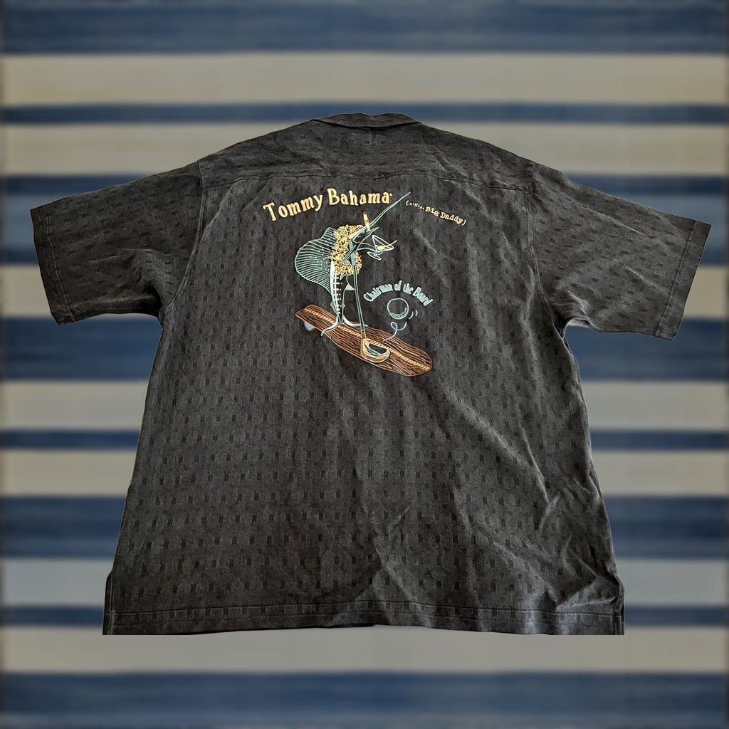 Tommy Bahama Tommy Bahama Silk Embroidered Shirt Black Golf Marlin Martini Surf Mens XL Button-Up Short Sleeve Shirt Size US XL / EU 56 / 4 - 1 Thumbnail