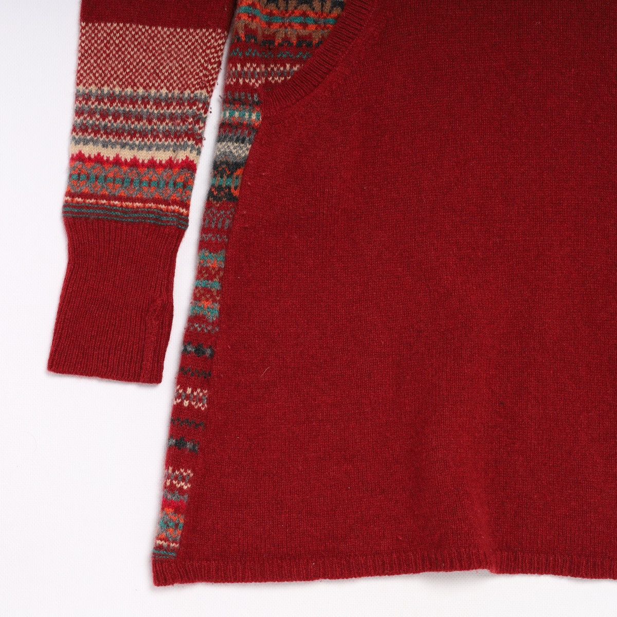 Other Eribe Scotland Wool Long Sweater Fair Isle Printed Striped Size M / US 6-8 / IT 42-44 - 3 Thumbnail