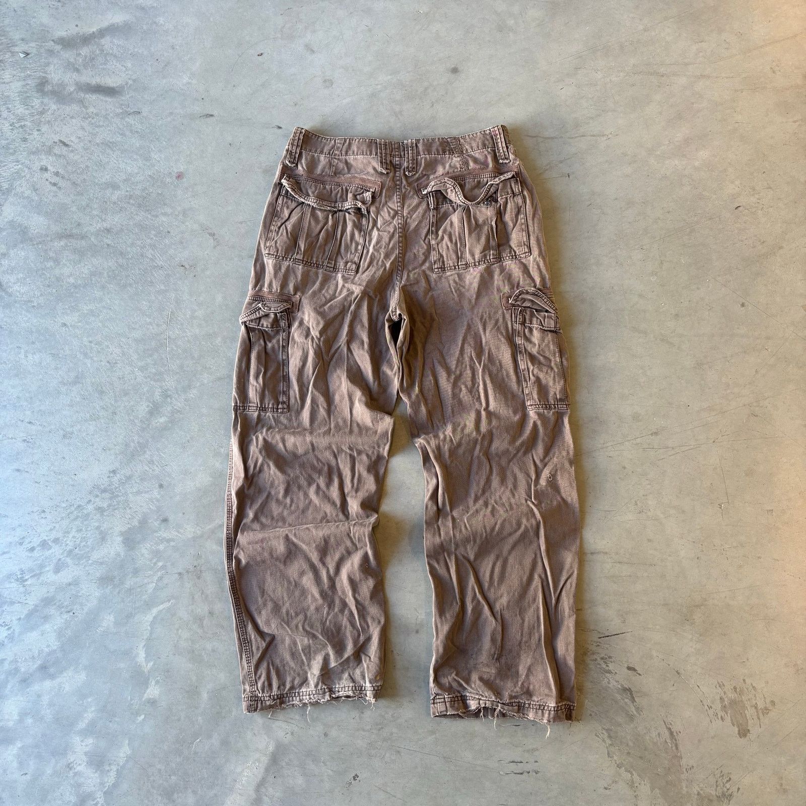 Tony Hawk Vintage Brown Earthtone Distressed Utility Cargo Pants Size US 30 / EU 46 - 4 Thumbnail
