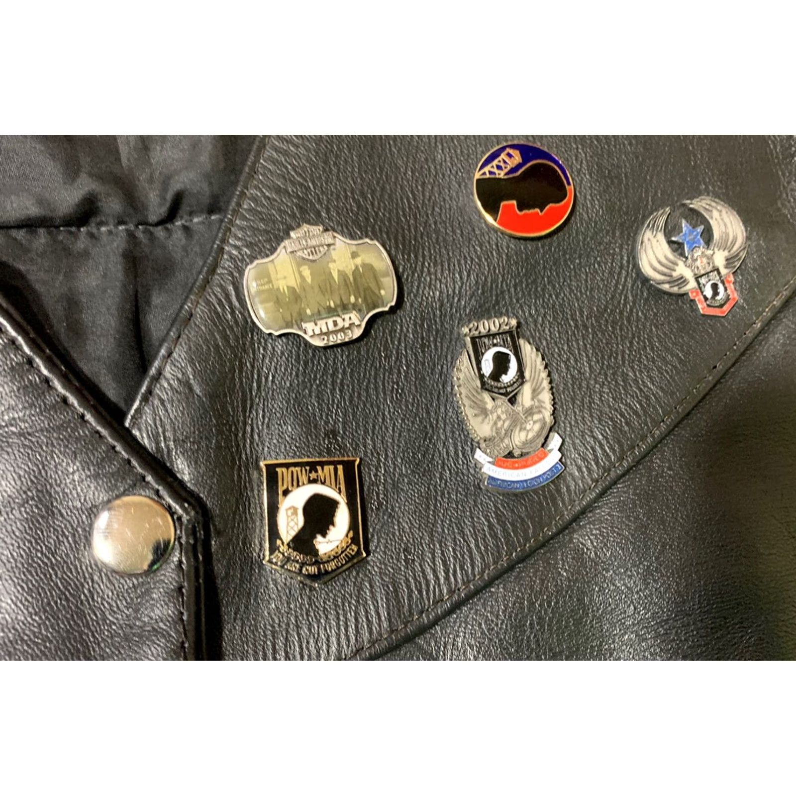 Vintage VINTAGE Antelope Creek Leather Womens Motorcycle Vest POW MIA Black Medium Size M / US 6-8 / IT 42-44 - 3 Thumbnail