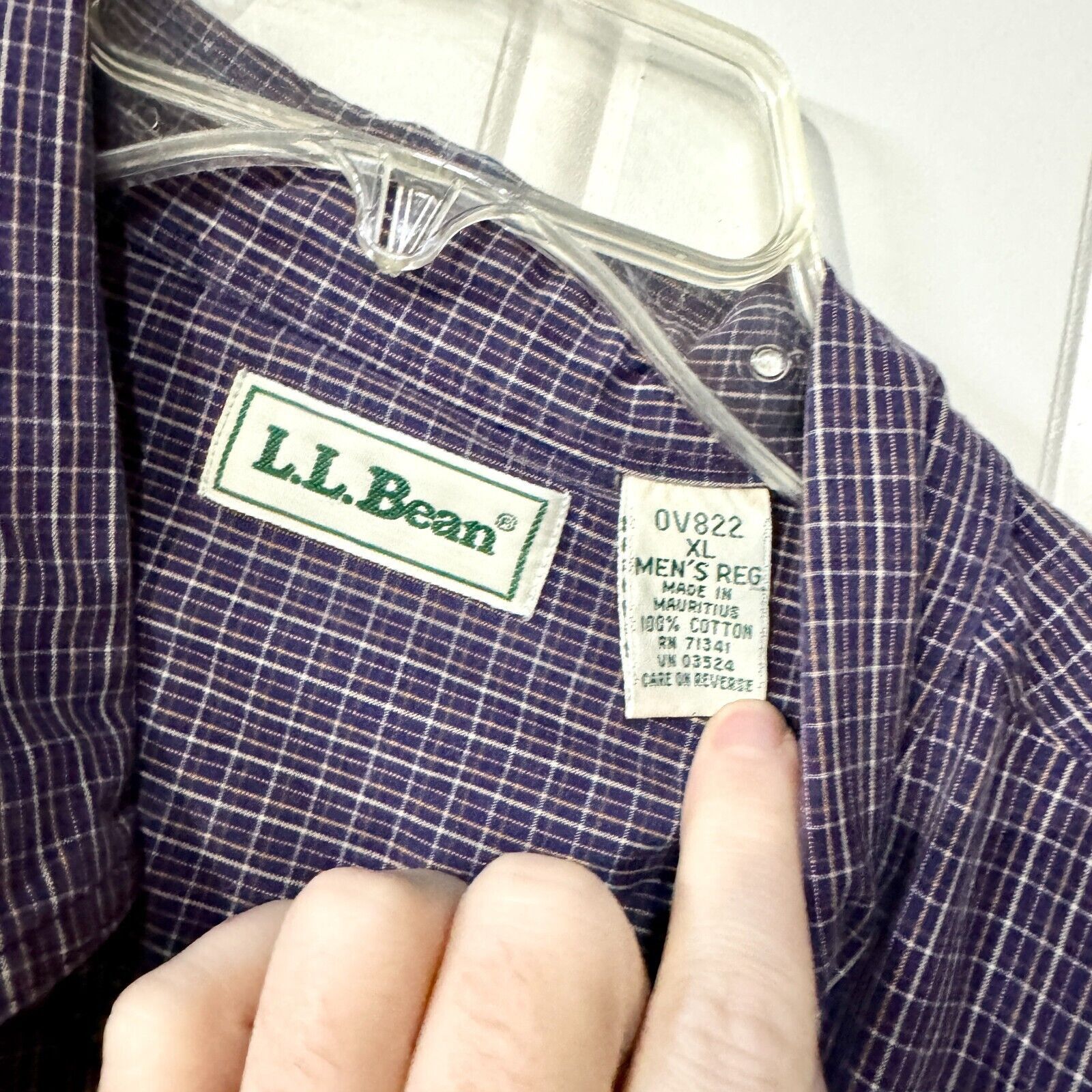 L.L. Bean L.L. Bean Button Down XL Purple Plaid Casual Cotton Stripe Size US XL / EU 56 / 4 - 2 Thumbnail