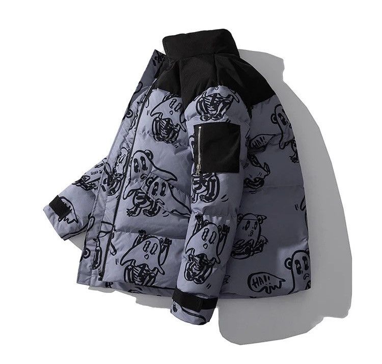 Japanese Brand × Vintage Puffer Jacket with Ghost Print Size US M / EU 48-50 / 2 - 3 Thumbnail