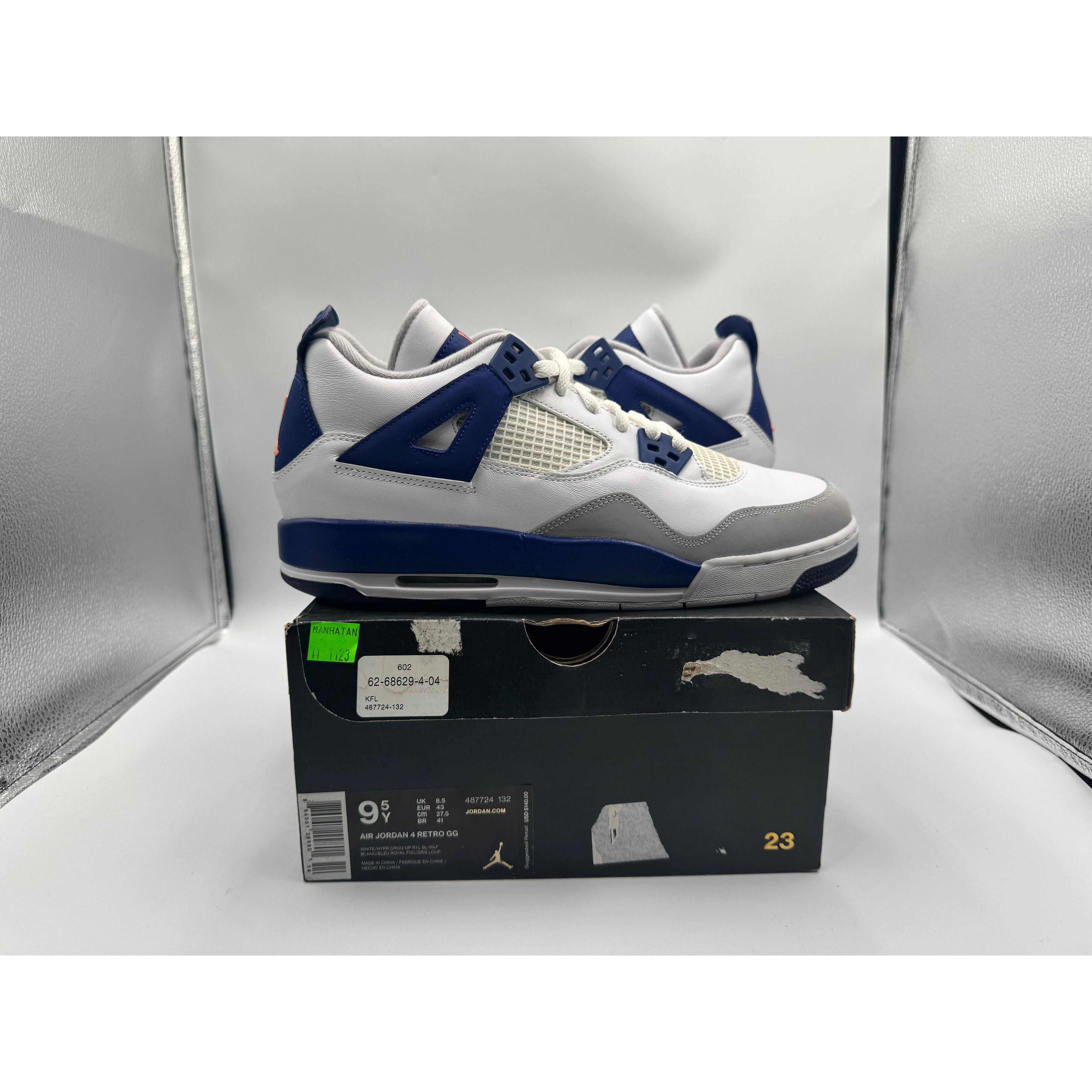 Jordan Brand PRE OWNED Air Jordan Retro 4 Deep Royal Blue (GS) Conditiona Size US 9.5 / EU 42-43 - 1 Thumbnail