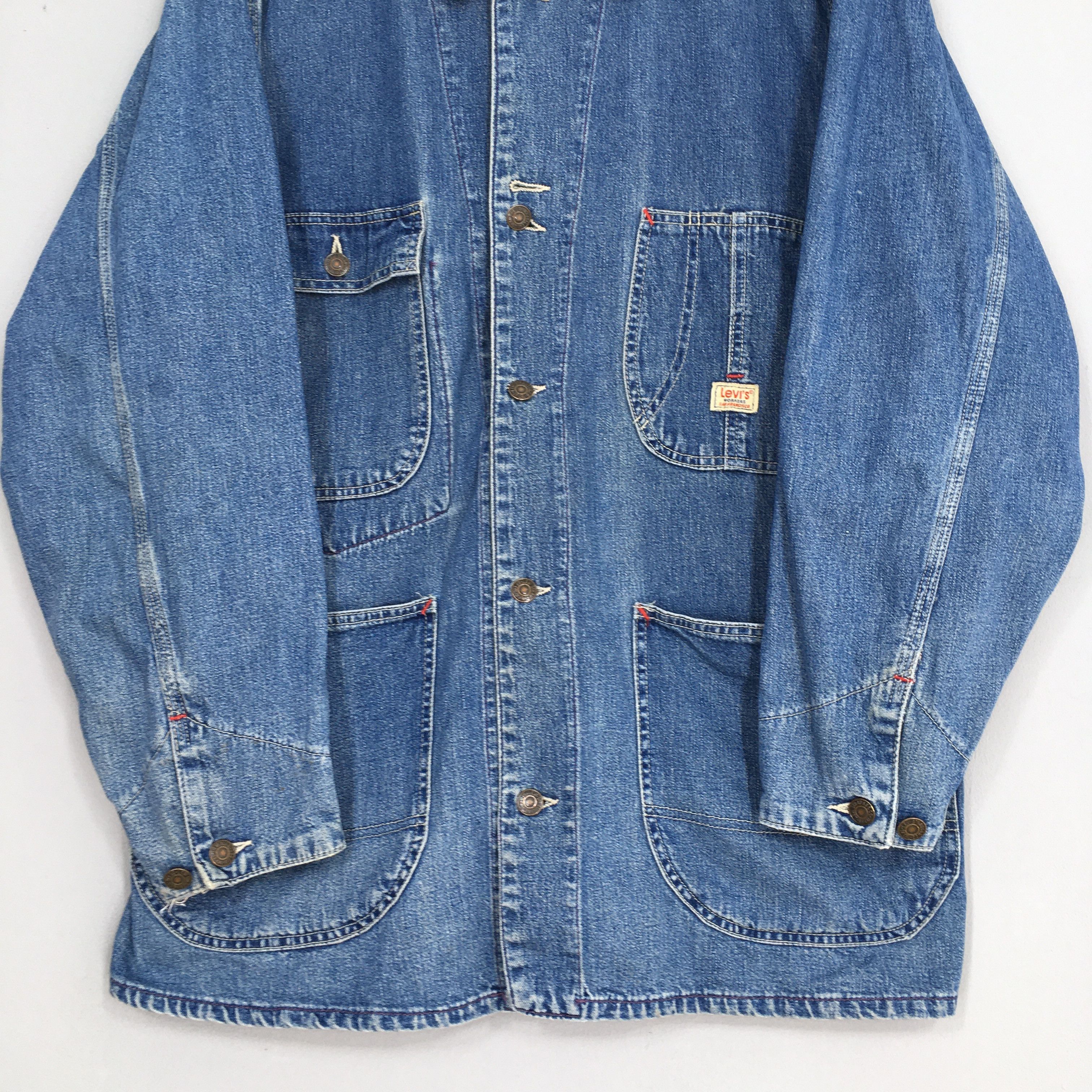 Levi's Vintage 1990s Levi's Denim Jeans Worker Jacket XLarge Size US XL / EU 56 / 4 - 3 Thumbnail