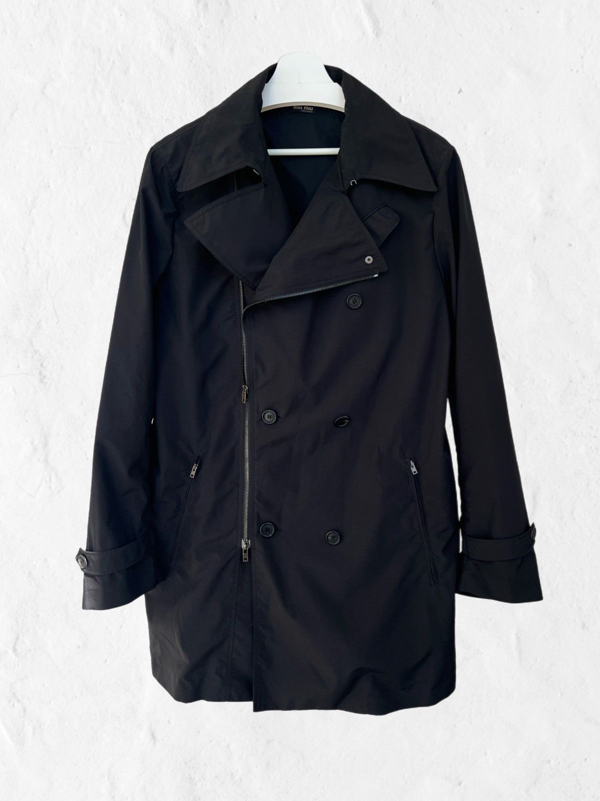 Miu Miu Miu Miu Asymetric Trench Coat nylon 50 XL XXL vintage Size XL / US 12-14 / IT 48-50 - 3 Thumbnail