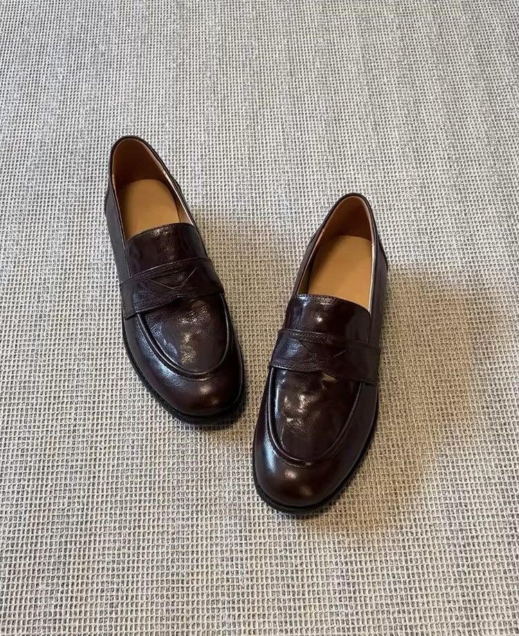 Other Casual Retro Vintage Style PU Leather Women’s Loafers Boots Size US 8 / IT 38 - 6 Thumbnail
