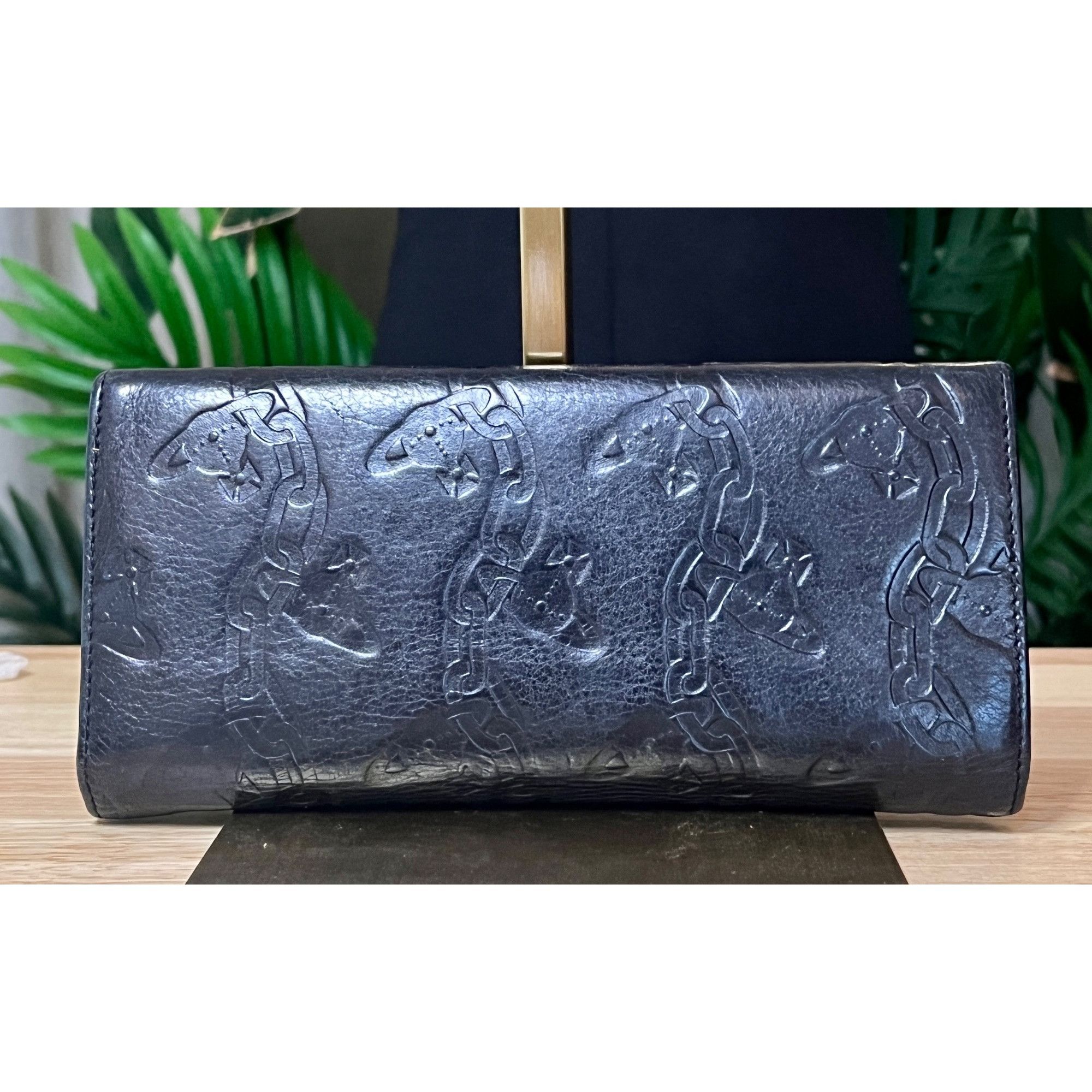 Vivienne Westwood Vivienne Westwood Black Embossed Leather Wallet With Orb Log Size ONE SIZE - 3 Thumbnail