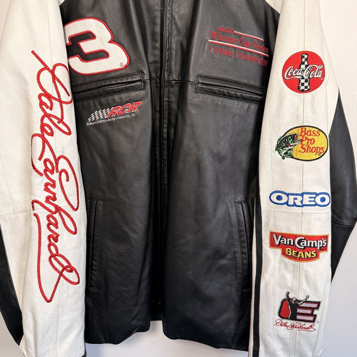 NASCAR Vintage Dale Eranhardt Leather Jacket Size US XL / EU 56 / 4 - 3 Thumbnail