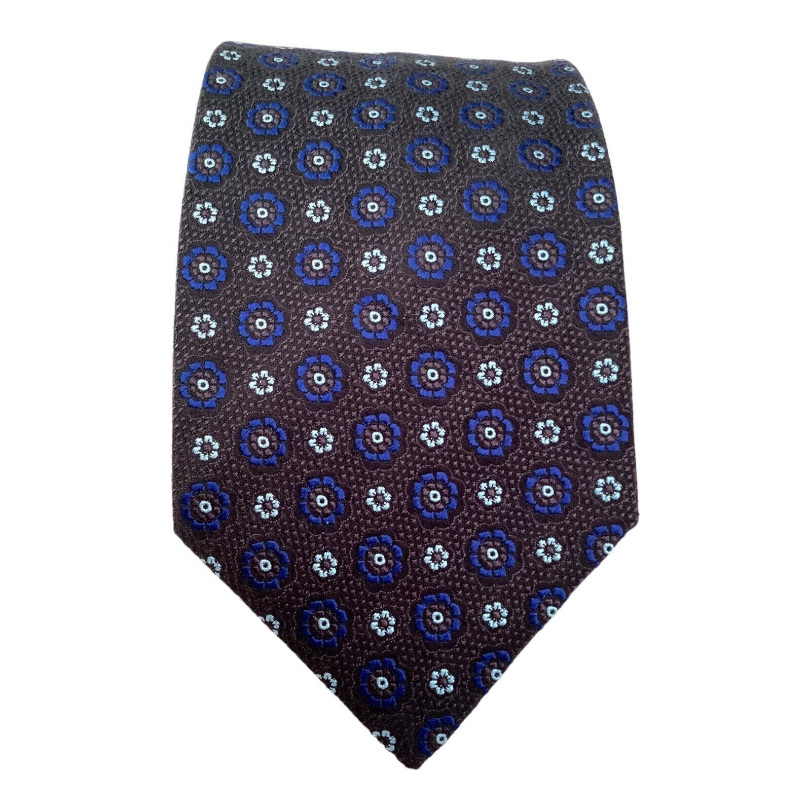 Charvet CHARVET PLACE VENDÔME Brown Floral Luxury Silk Tie France W: Size ONE SIZE - 2 Thumbnail