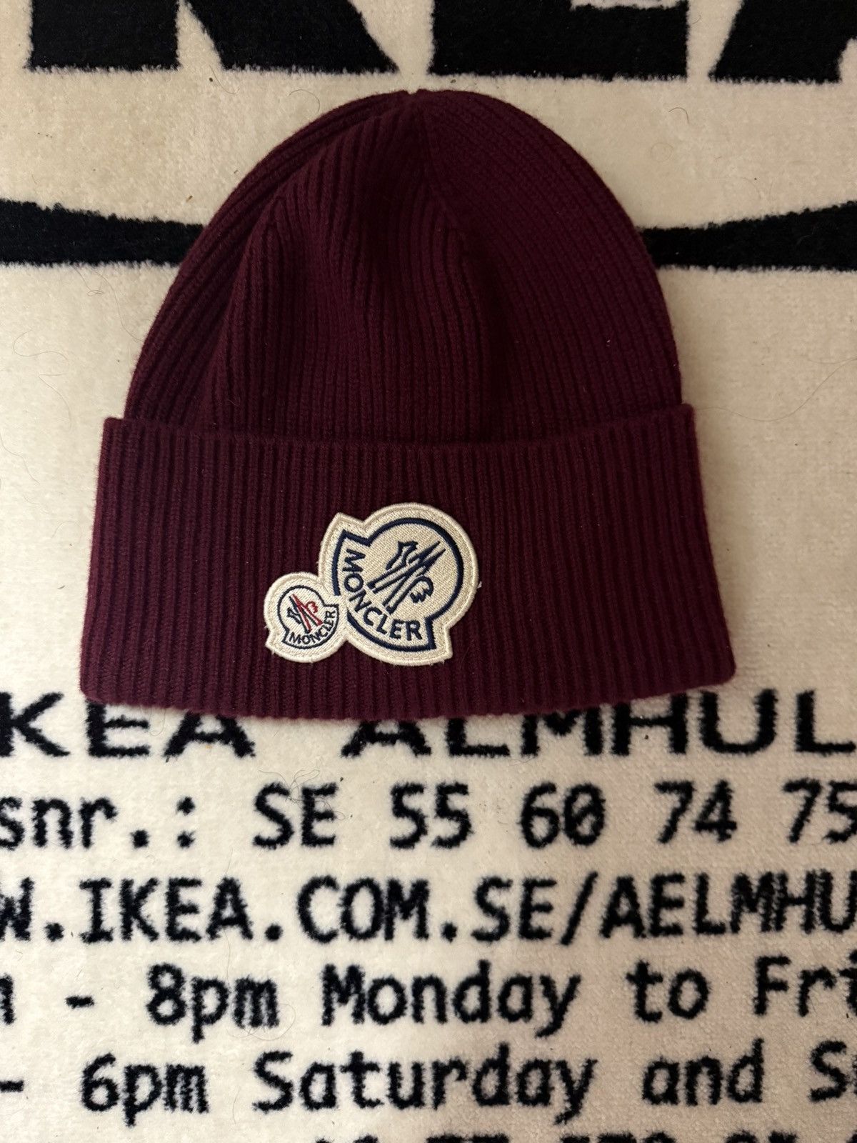 Moncler Moncler Berreto Double Logo Rib Knit Beanie Size ONE SIZE - 1 Thumbnail