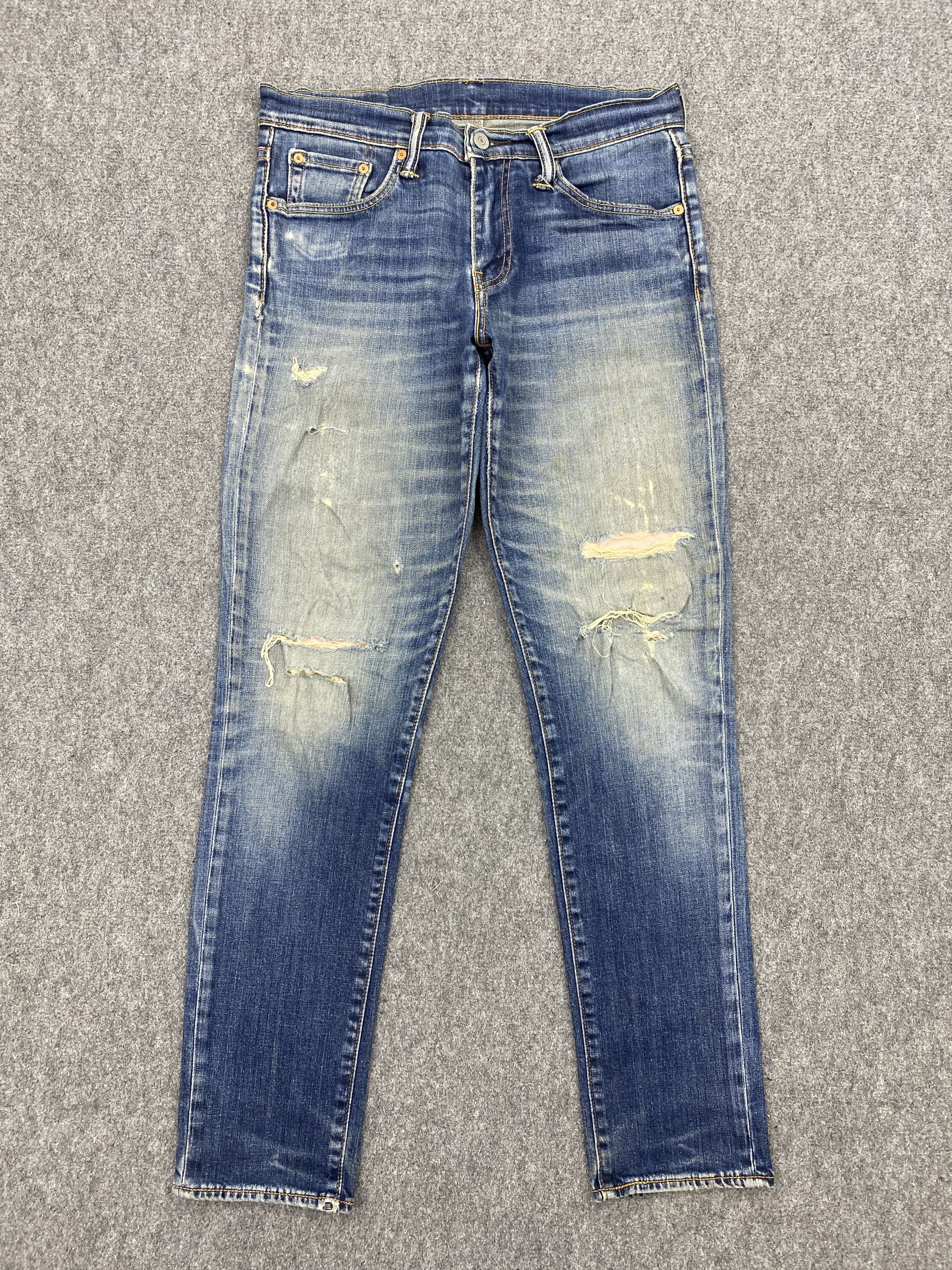 image of Levis 511 Distressed Jeans in Blue Denim, Men's (Size 30)