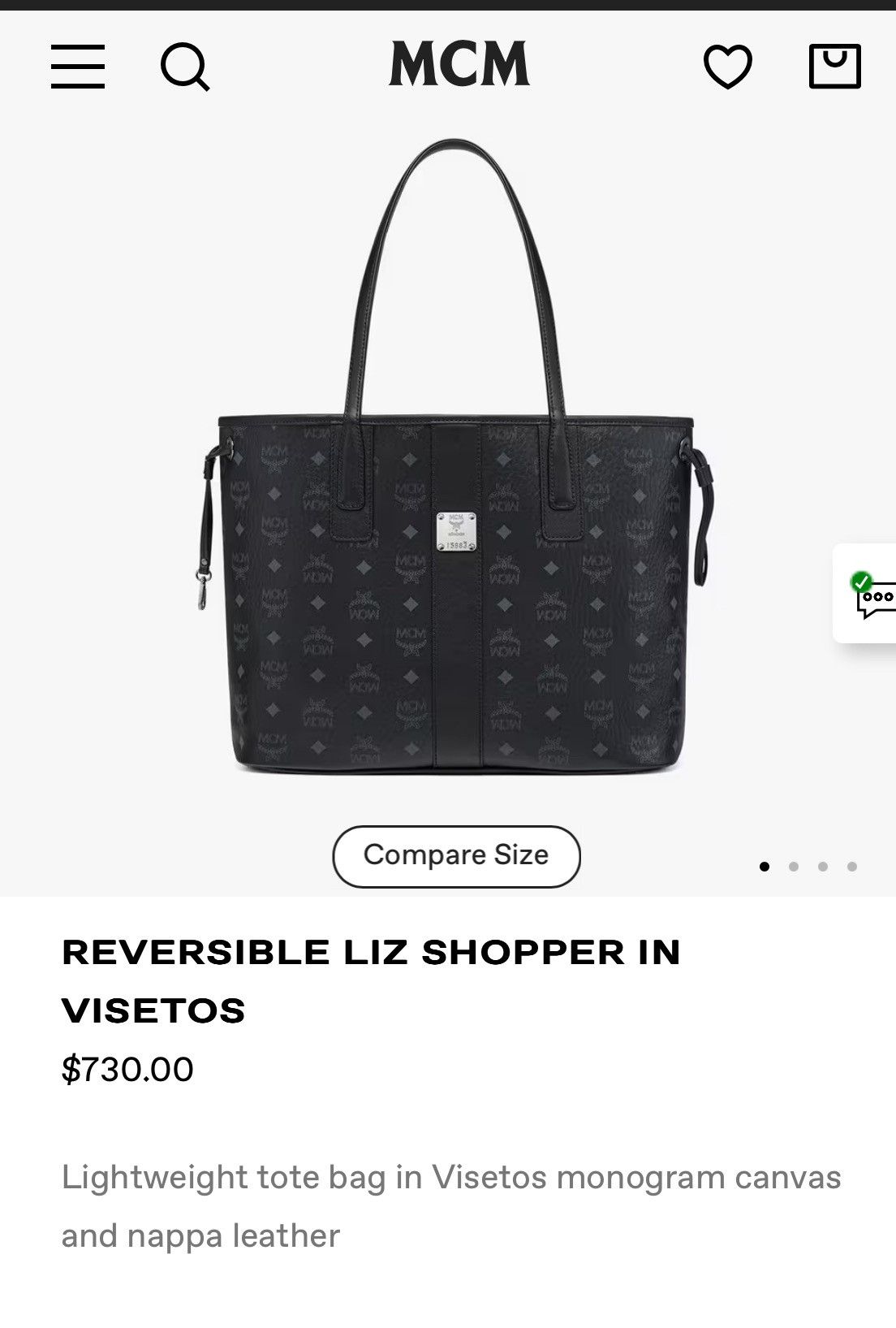 MCM MCM Medium Reversible Shopper Bag(Black) Size ONE SIZE - 2 Thumbnail
