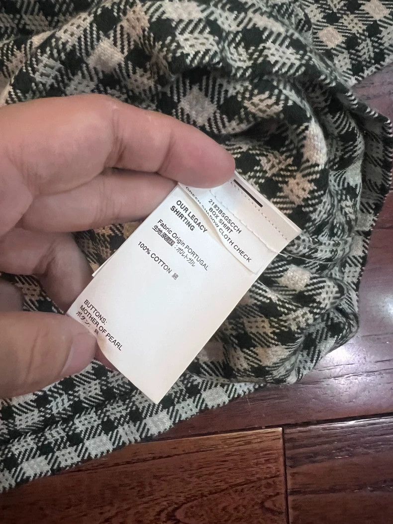 Our Legacy Our Legacy size48 White and green checkered shirt Size US M / EU 48-50 / 2 - 3 Thumbnail
