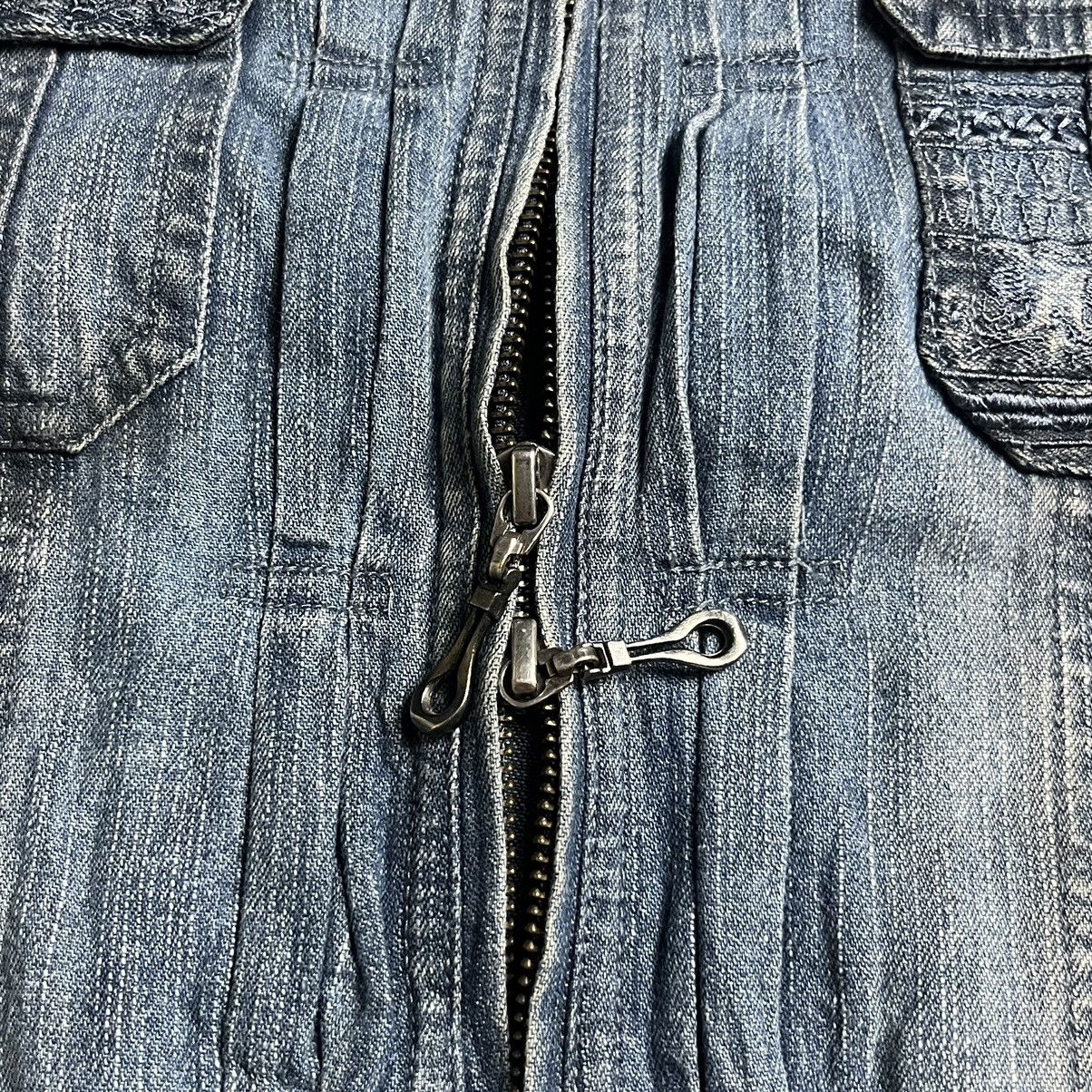 Japanese Brand Semantic Unique Pattern double zipper denim jacket Size US S / EU 44-46 / 1 - 5 Thumbnail