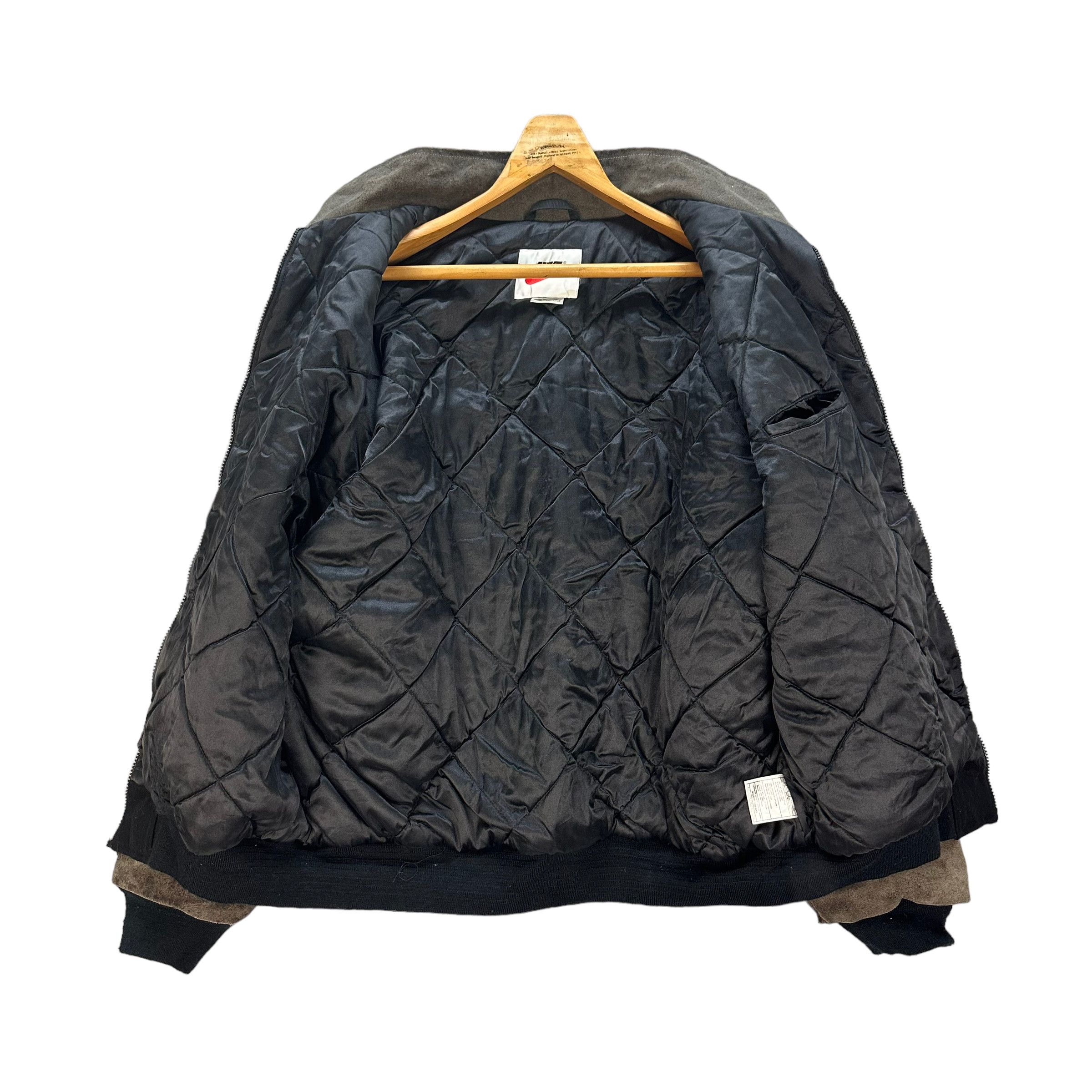 Nike NIKE BIG LOGO WOOL LEATHER VARSITY BOMBER JACKET #8444-009 Size US XL / EU 56 / 4 - 10 Thumbnail