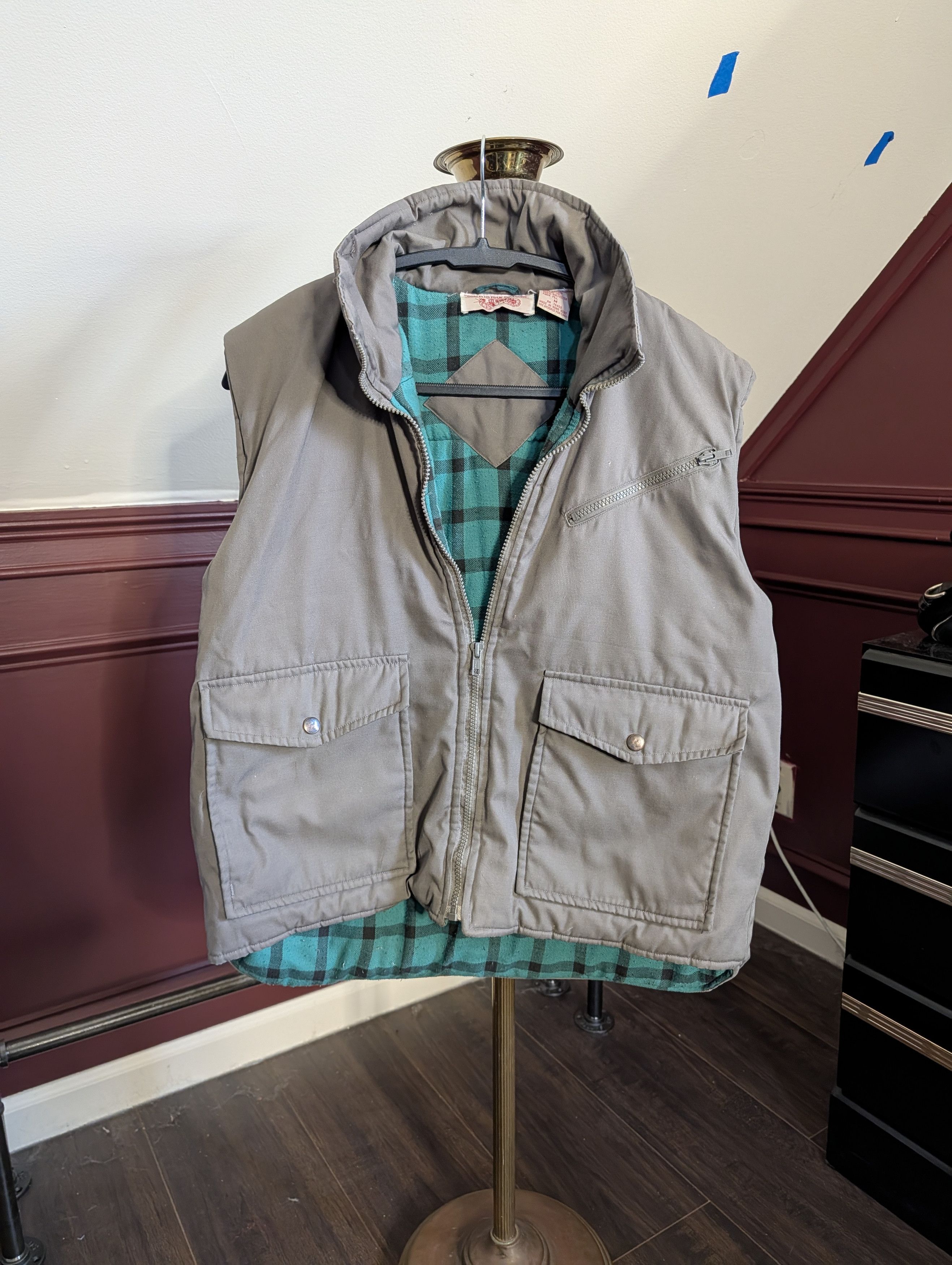 Other COACH IN FOUR SEASONS Vtg flannel lined zip-up vest Size US M / EU 48-50 / 2 - 1 Thumbnail