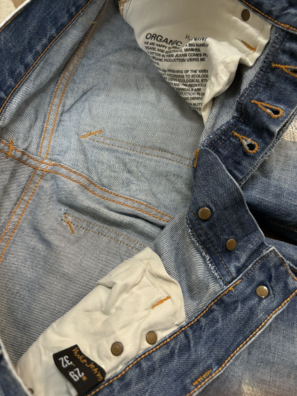 Nudie Jeans Vintage Nudie Whiskers Blue Washed Distressed Grunge Jeans Size US 29 - 18 Thumbnail