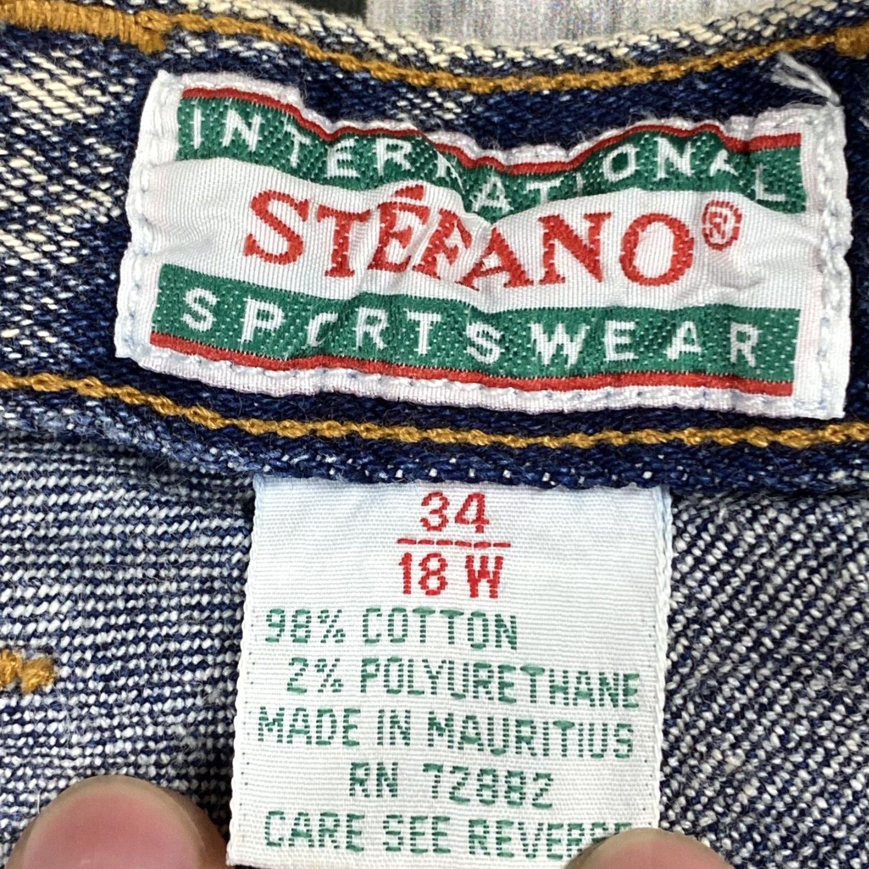 Vintage VINTAGE Stefano High Waist Acid Wash Tapered Stretch Denim Jeans Women's 18W 34 Inch Blue 90s Mom Size 24" / US 00 / IT 34 - 5 Thumbnail