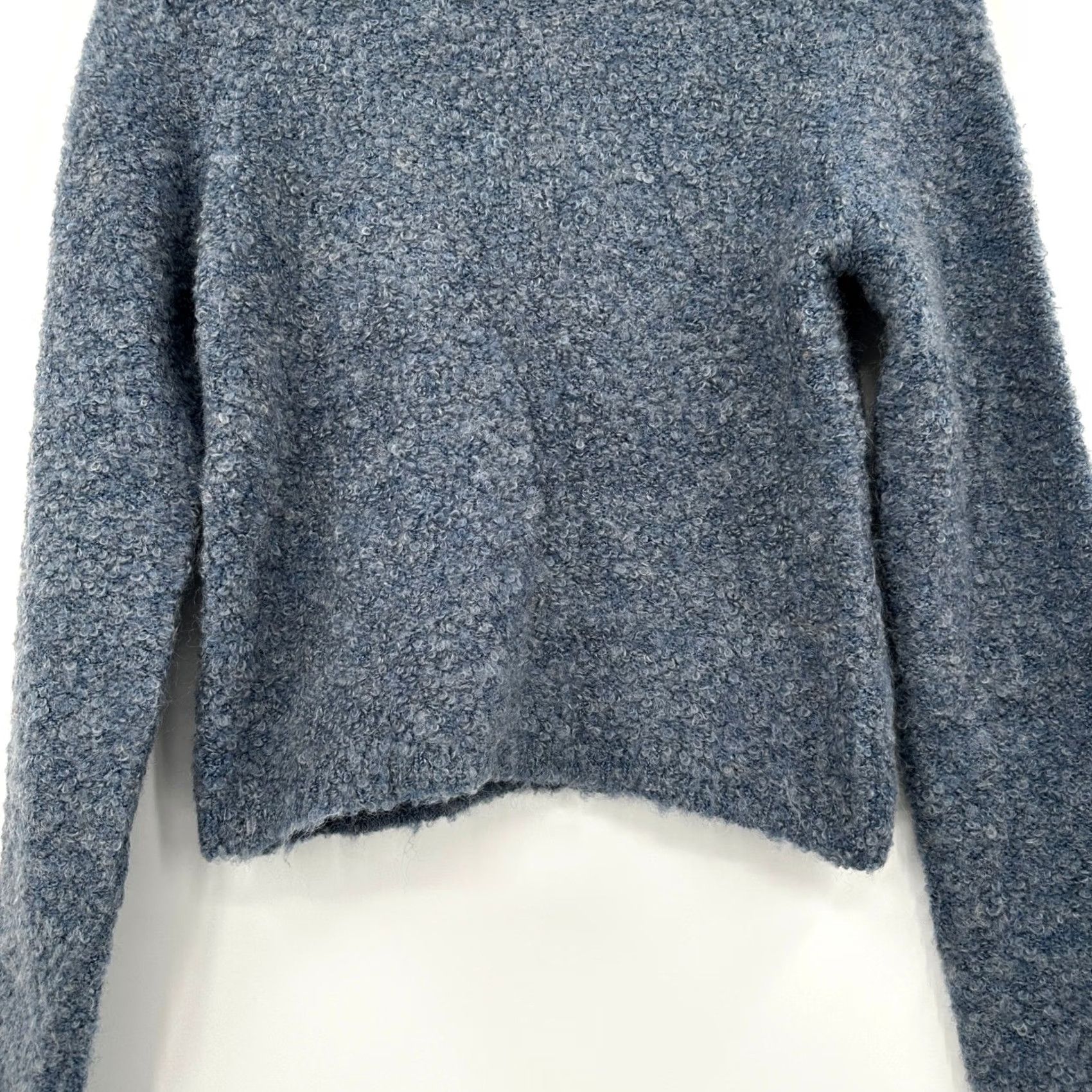 Club Monaco VINTAGE Club Monaco Blue Textured Cropped Turtleneck Sweater Womens XS Wool Mohair Size XS / US 0-2 / IT 36-38 - 3 Thumbnail