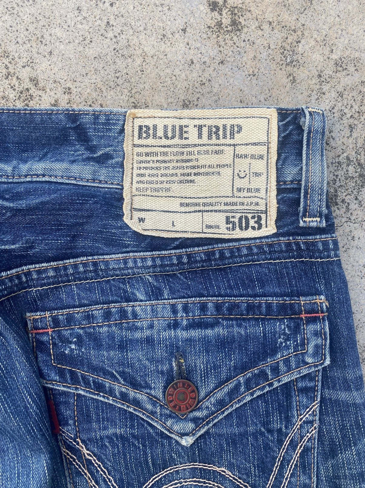 Edwin × If Six Was Nine × Vintage Vintage Flare Edwin Blue Trip Honeycomp Jeans Size US 36 / EU 52 - 19 Thumbnail