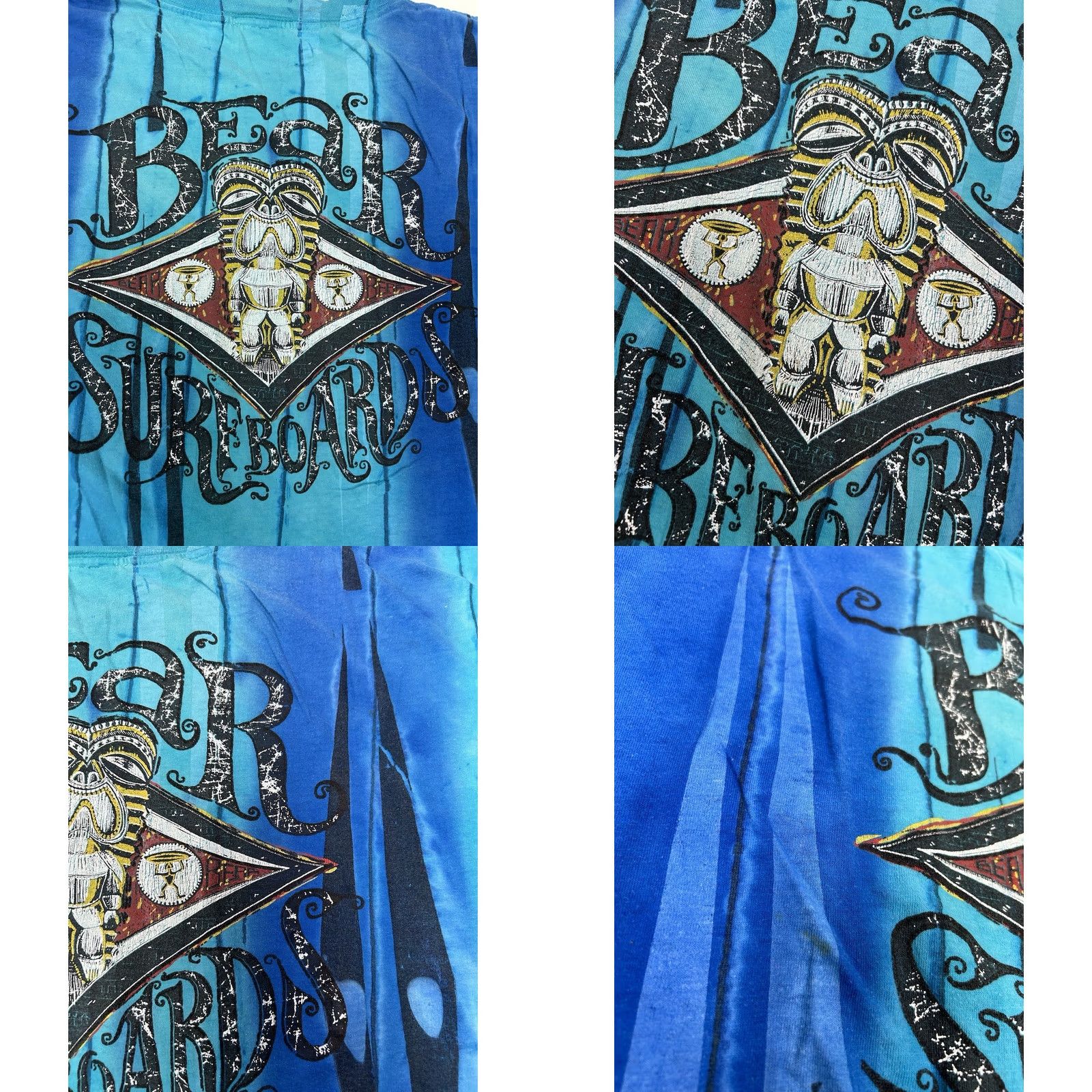 Vintage VINTAGE Bear Surfboards Tie-Dye Blue Shirt XL/2XL 26.5x28.75 Inches Made In USA Size US XL / EU 56 / 4 - 9 Thumbnail