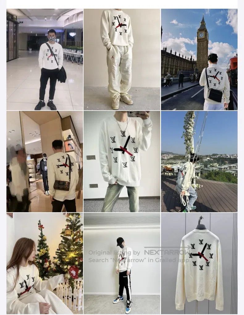 Louis Vuitton Louis Vuitton White clock sweater Size US XL / EU 56 / 4 - 2 Thumbnail