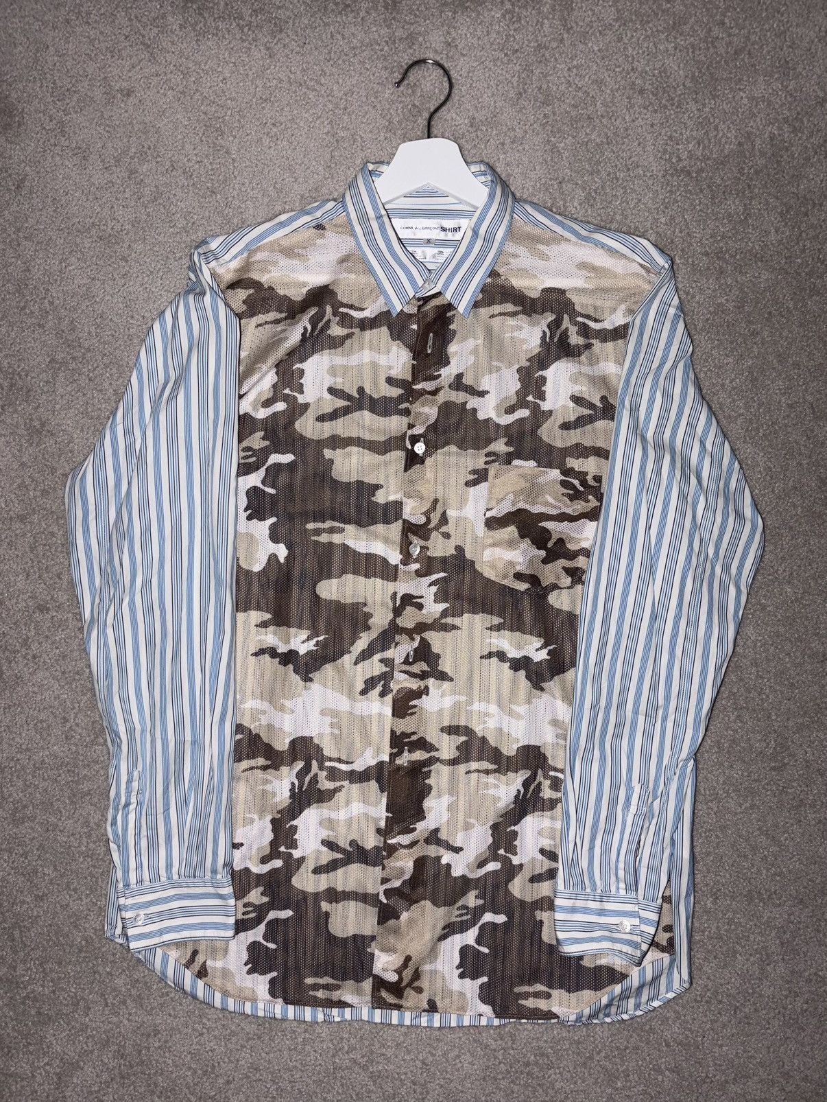 Comme des Garçons SHIRT Mesh Camo Mixed Panel Shirt