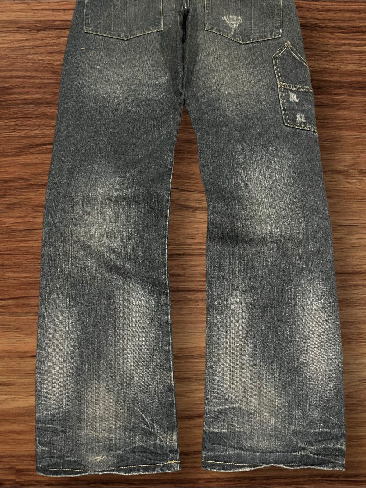 Japanese Brand × Le Grande Bleu (L.G.B.) × Tornado Mart Vintage Japanese Double Knee Multi Pocket Distressed Jeans Size US 31 - 9 Thumbnail