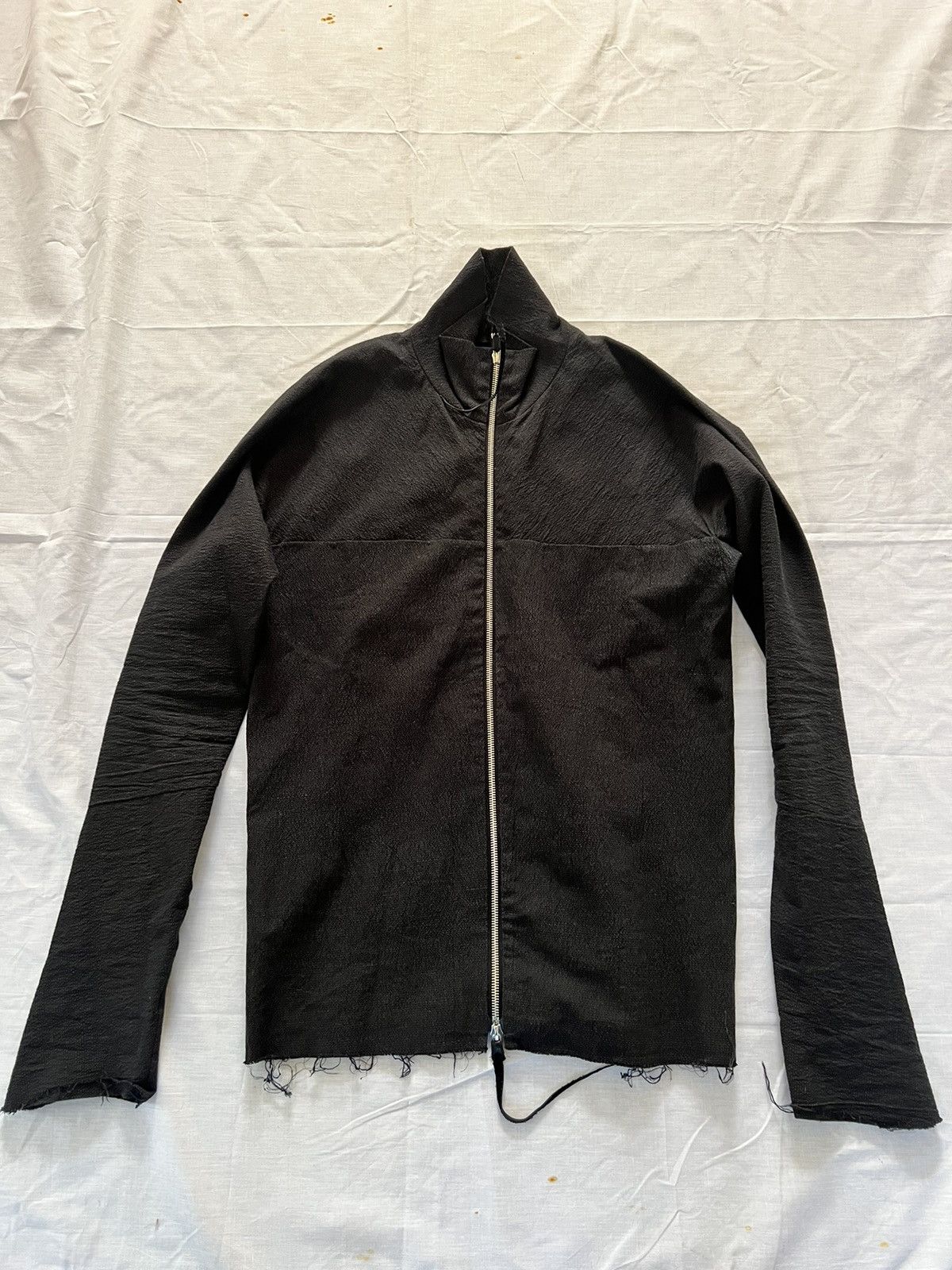 image of Ma Linen Zipped Shirt/aviator in Black, Men's (Size Medium)