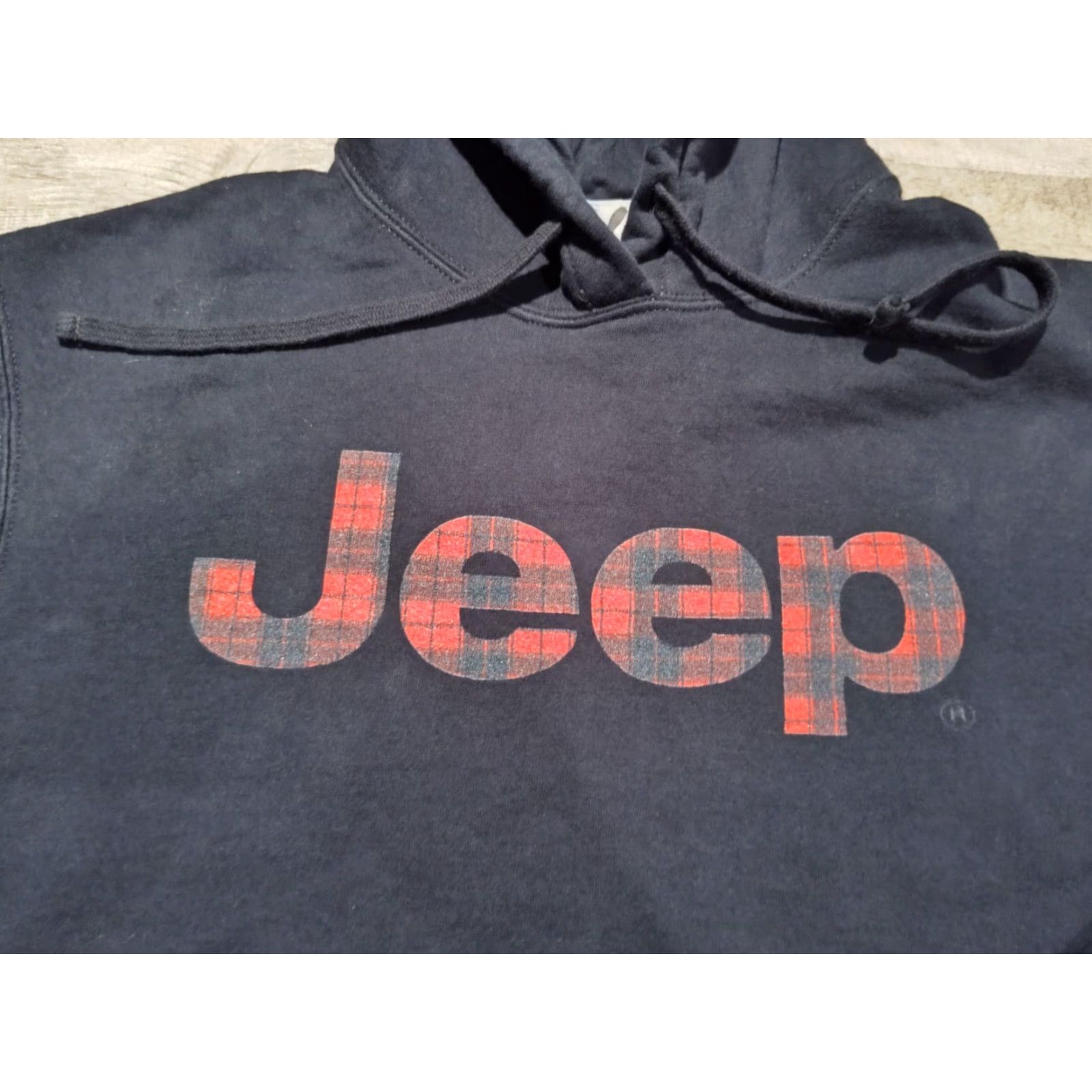 Port & Company Jeep Black Hoodie Buffalo Plaid "Jeep" Large Mens Cotton Polyester Cabin Size US L / EU 52-54 / 3 - 2 Thumbnail