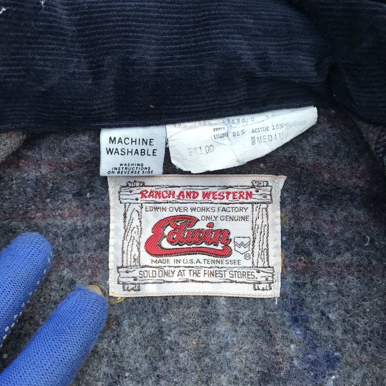 Edwin × Vintage Vintage 80s Edwin denim chore jacket inner blanket sunfaded Size US S / EU 44-46 / 1 - 9 Thumbnail