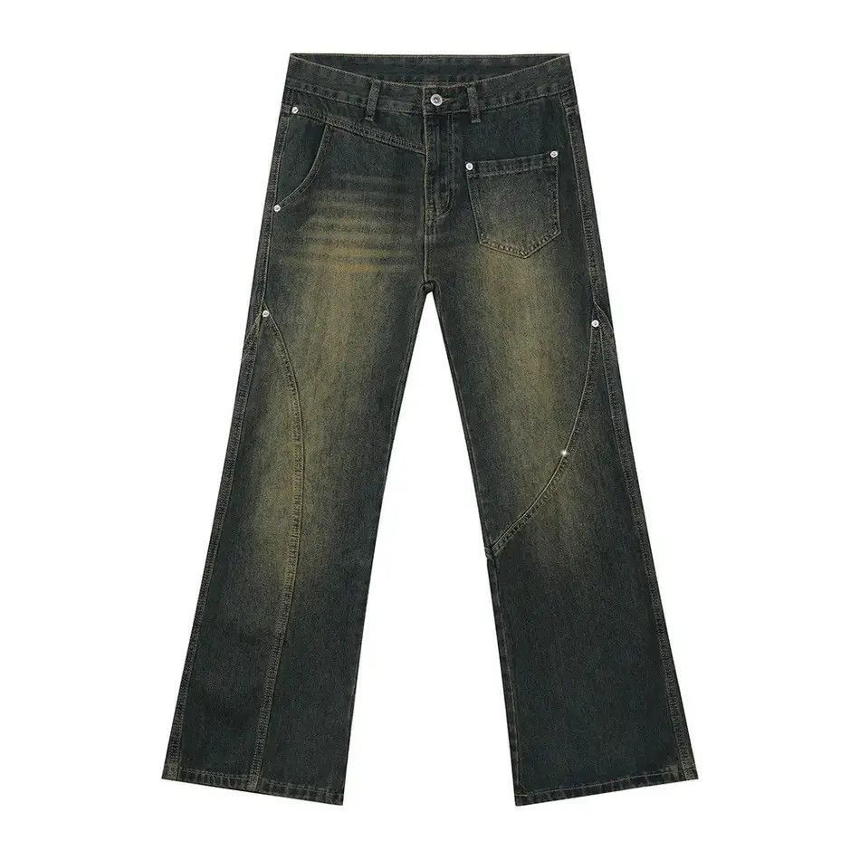 Japanese Brand Retro loose fitting patchwork micro flared jeans Size US 32 / EU 48 - 5 Thumbnail