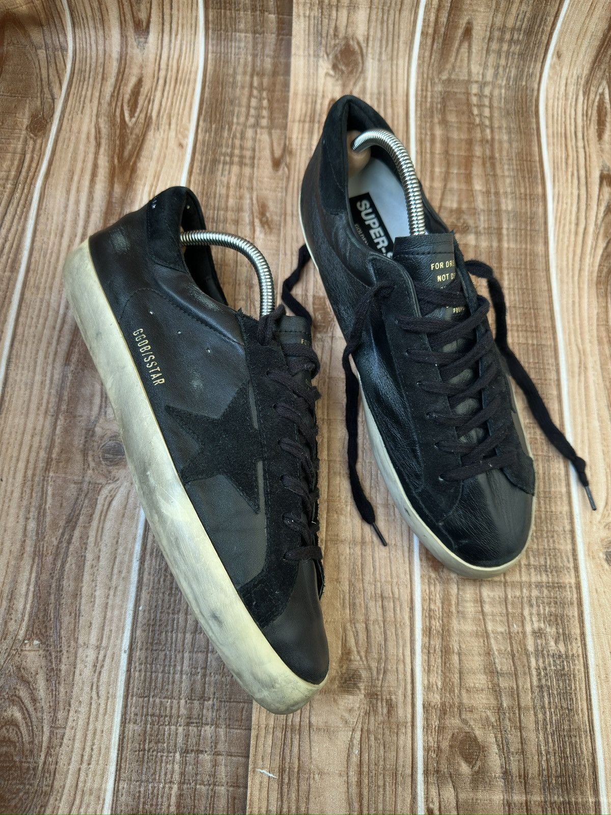 Golden Goose Golden Goose Superstar GGDB Black Leather Low Top Sneaks Size US 11 / EU 44 - 1 Thumbnail