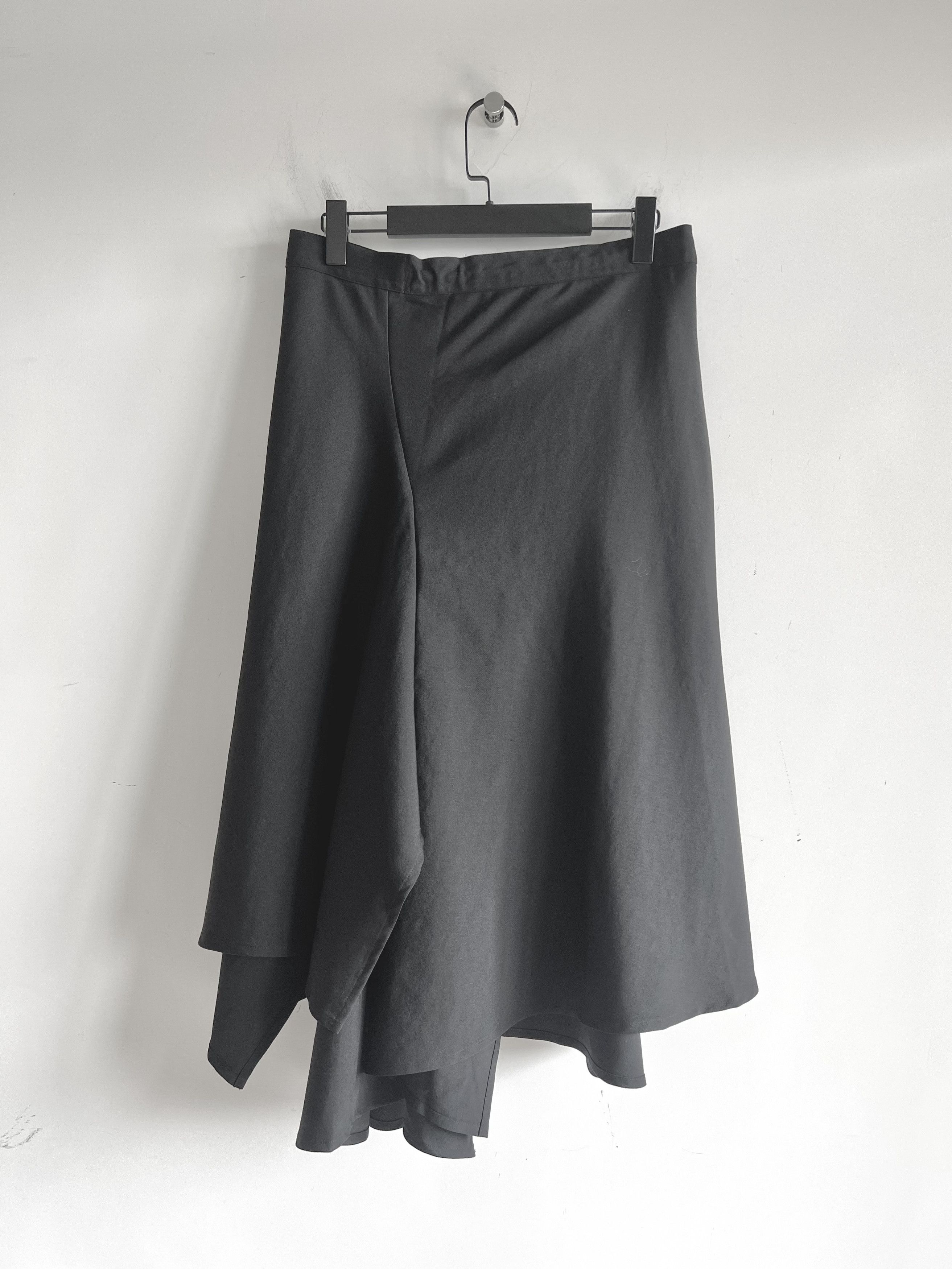 Yohji Yamamoto Yohji Yamamoto - W/Gabardine Asymmetrical R GATHERED SKIRT Size 32" / US 10 / IT 46 - 12 Thumbnail