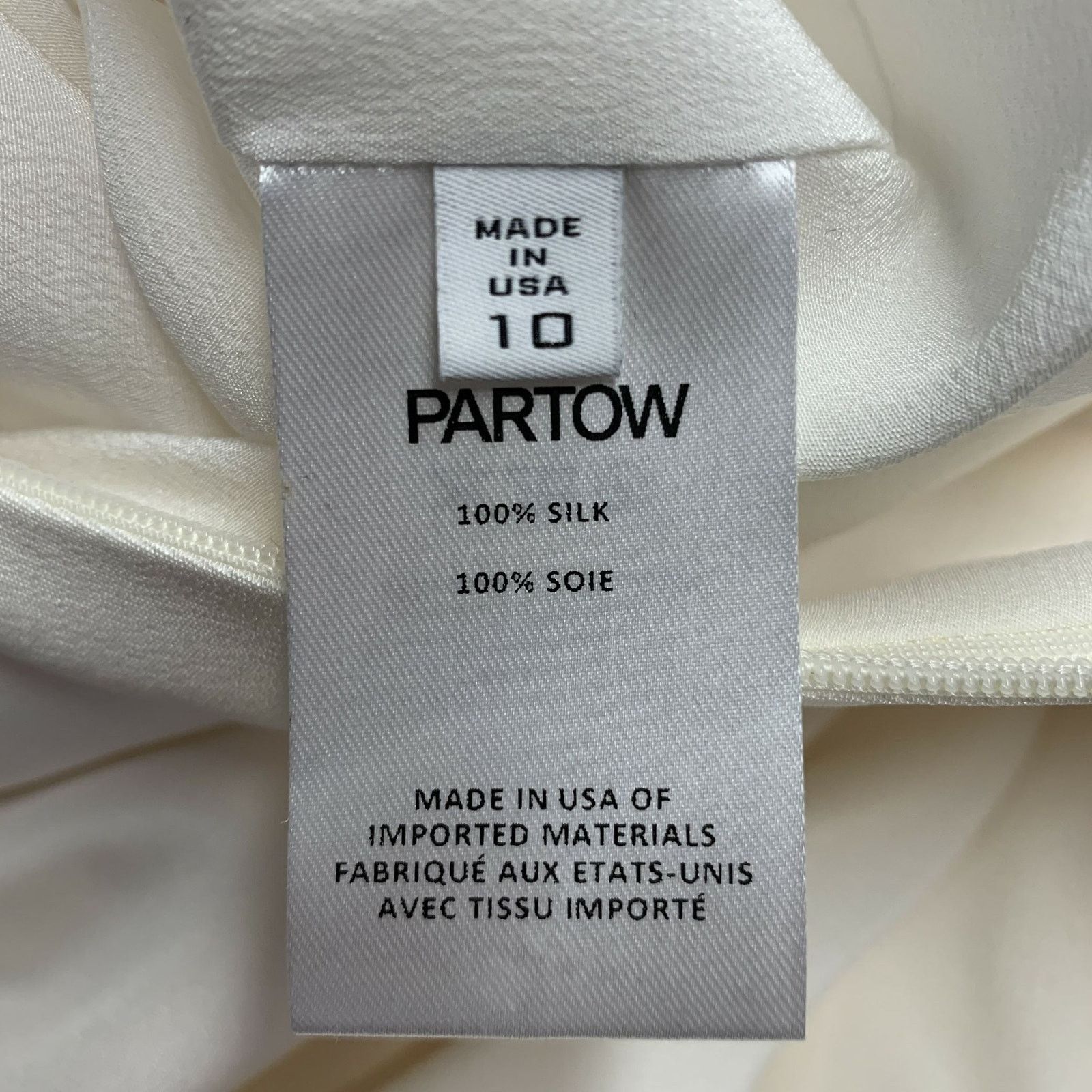 Partow PARTOW Size 10 Cream Silk Long Sleeve Dress Size L / US 10 / IT 46 - 6 Thumbnail